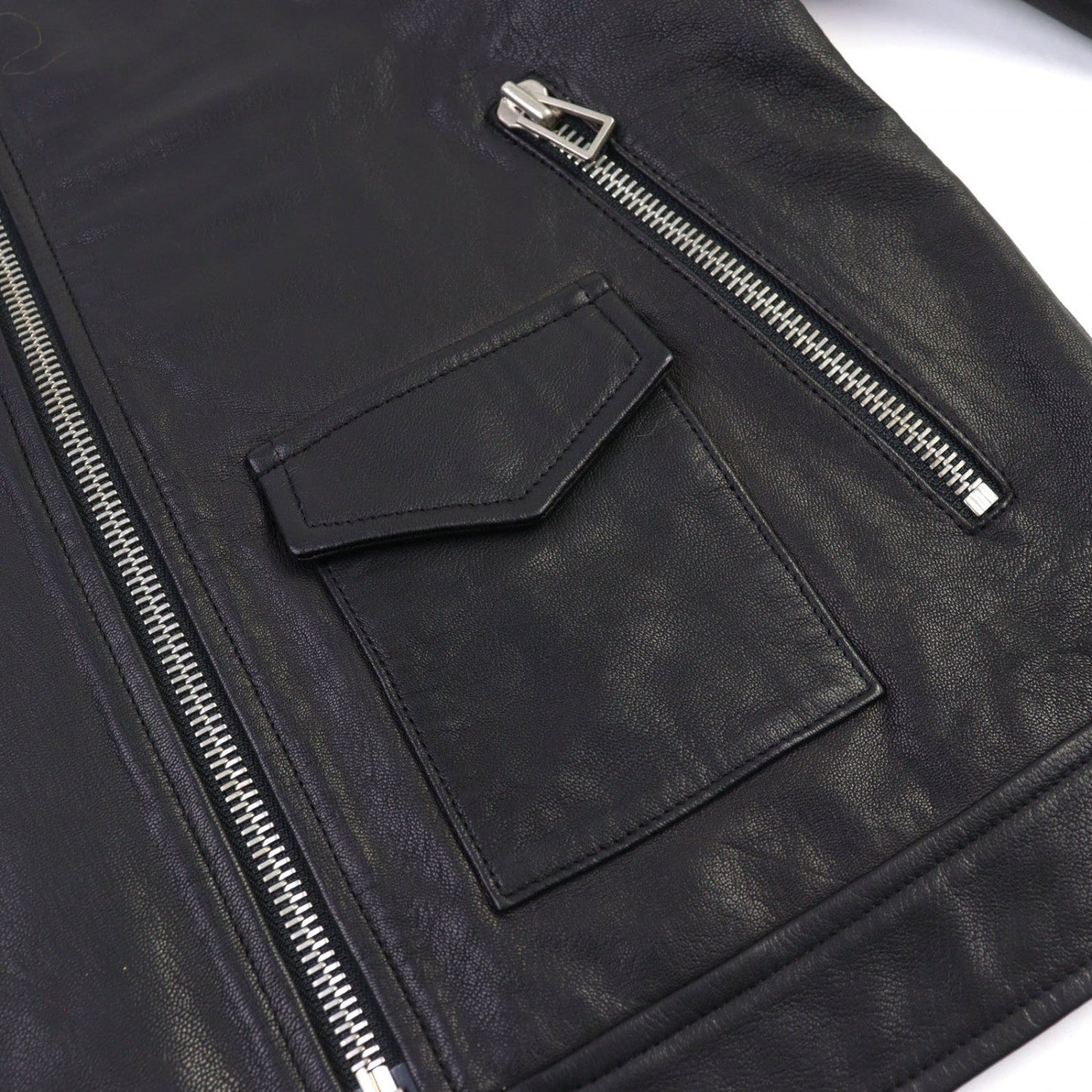 Ps Paul Smith Riders Jacket Py-99184 89184 Goat Leather Black M