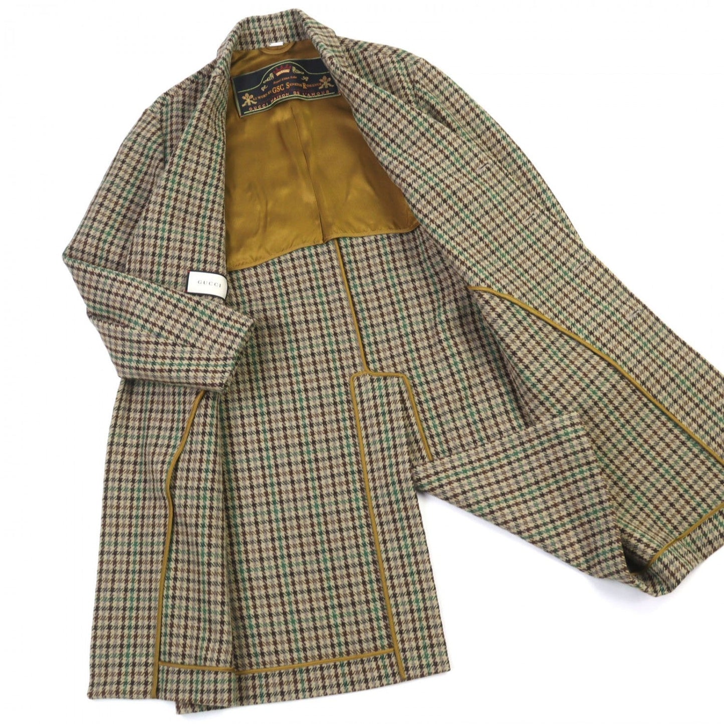 Gucci Chester Coat 595447 Wool Multicolor 44