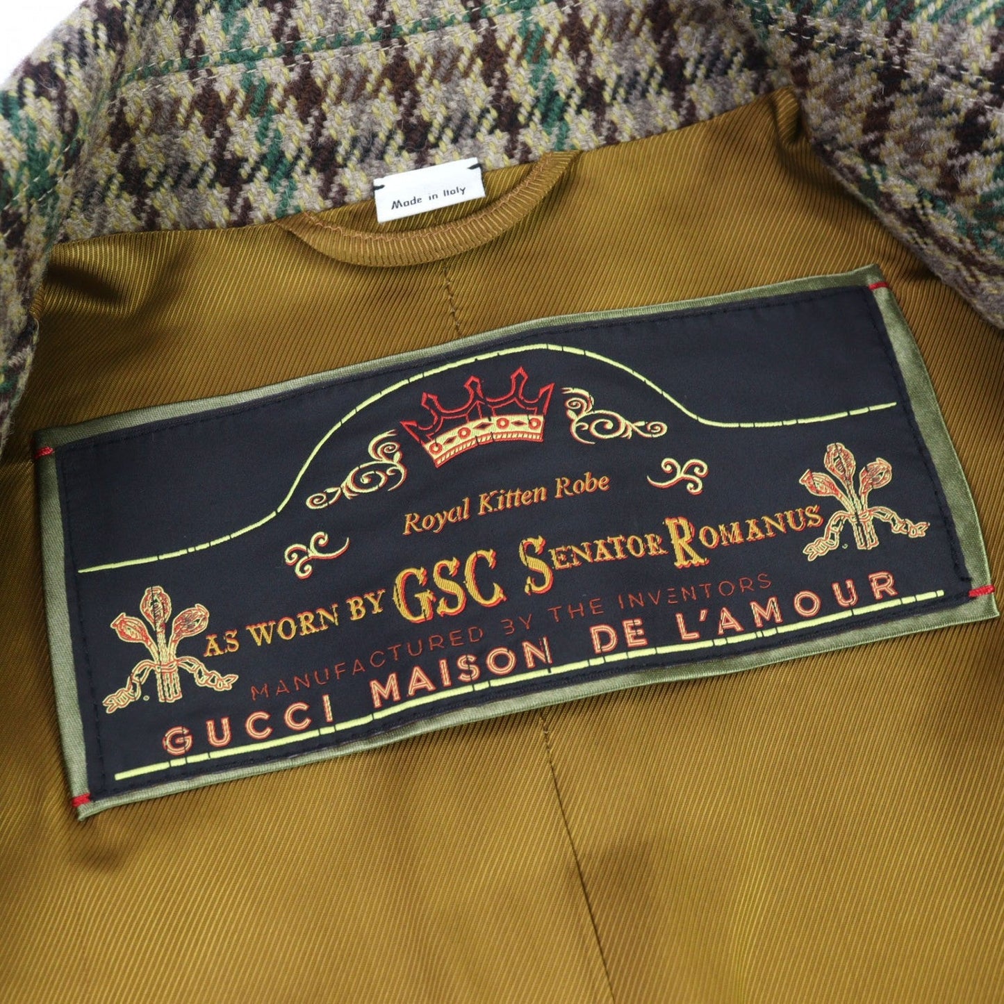 Gucci Chester Coat 595447 Wool Multicolor 44