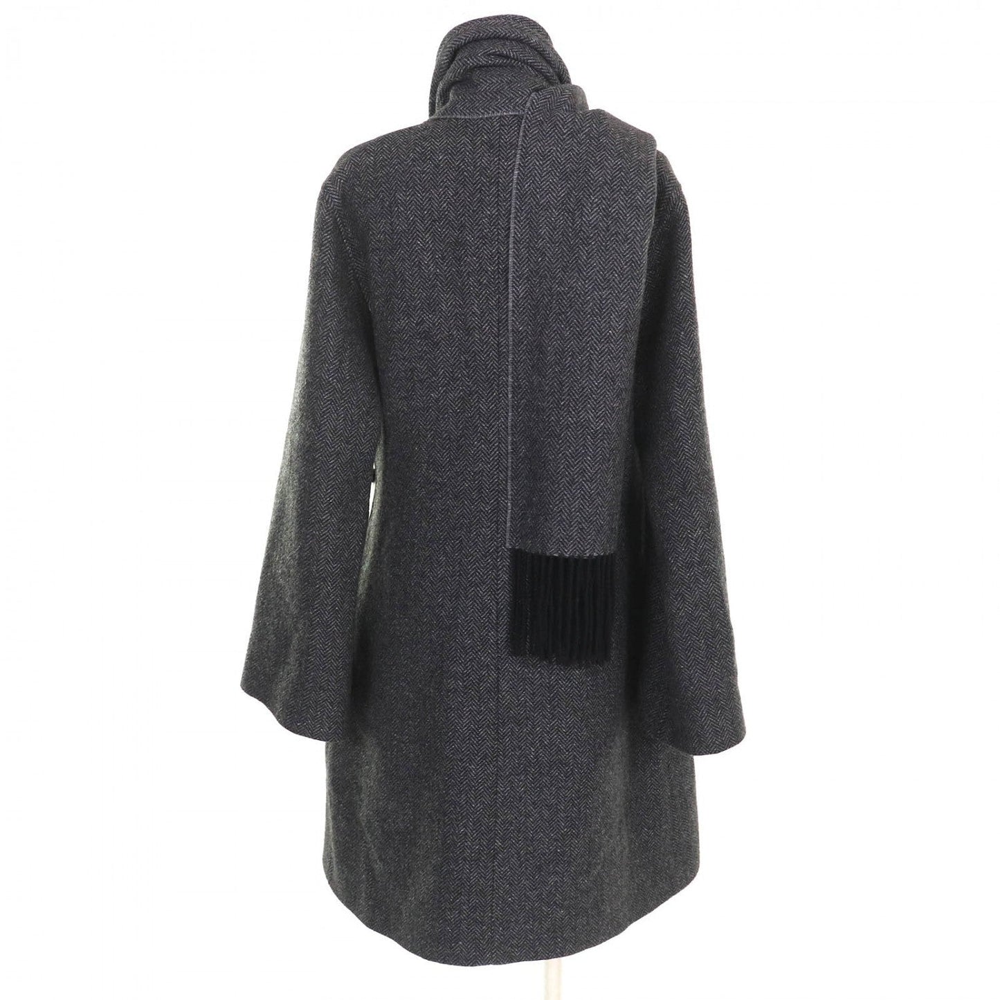 Hermes Coat Cashmere Charcoal Gray 40