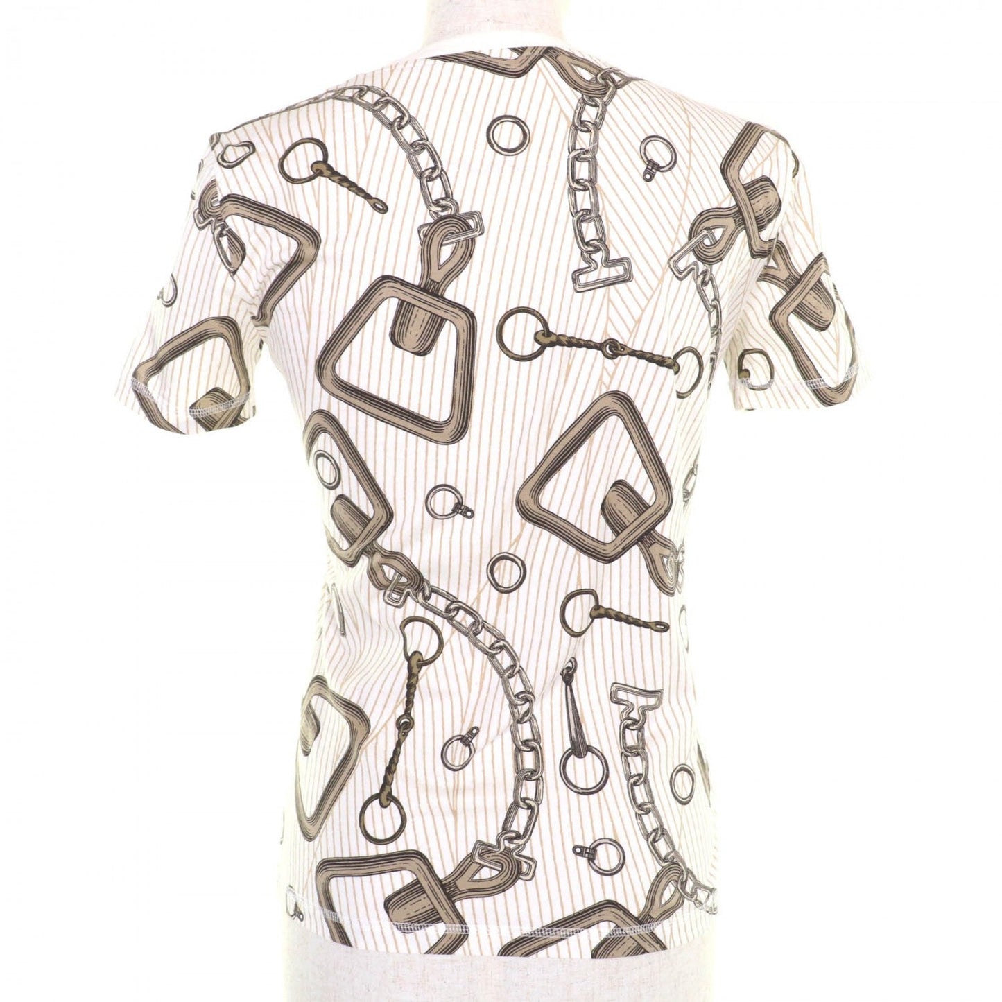 Hermes Short Sleeve T-Shirt 4H4648Dh Cotton Brown Type Kaleidoscope Effect 34