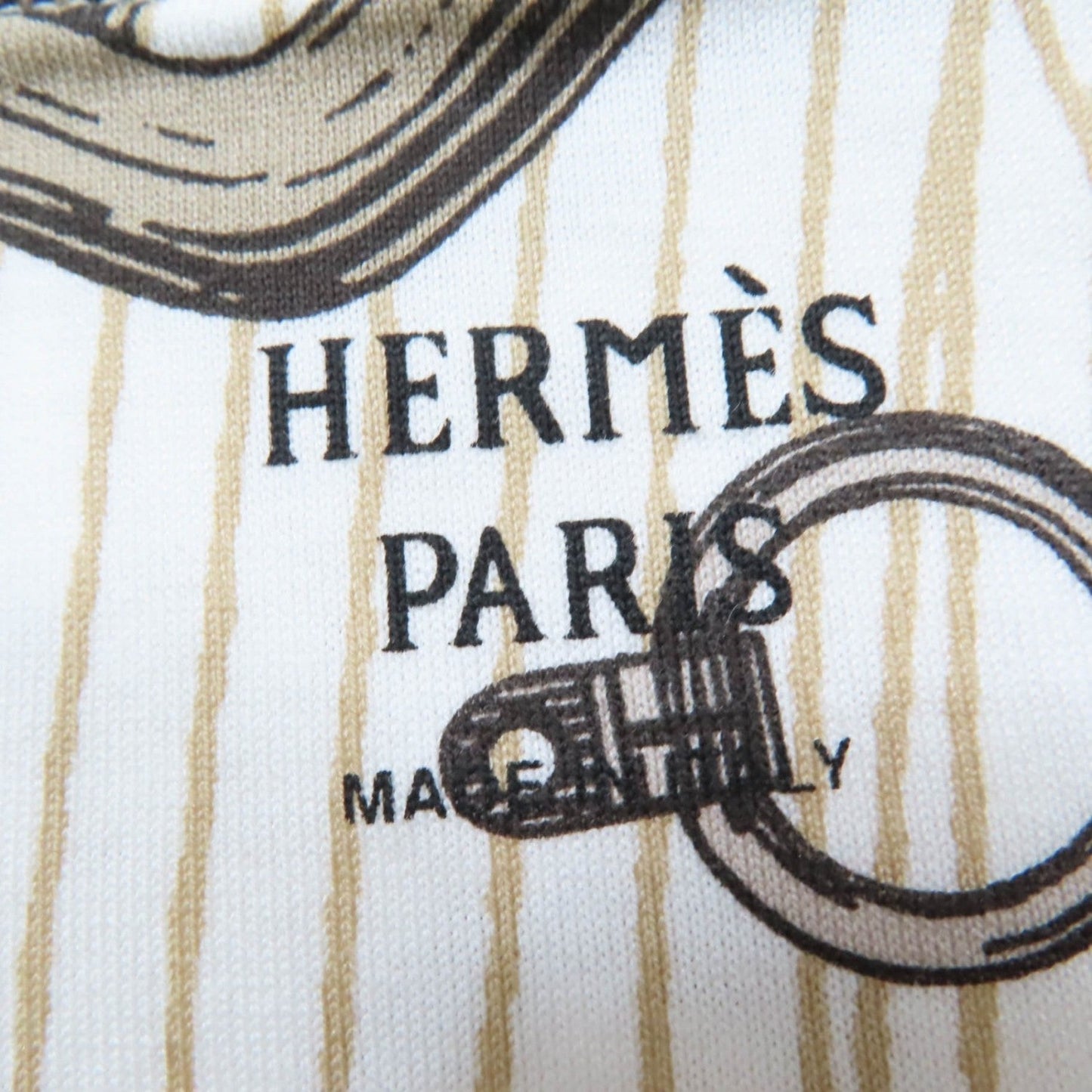 Hermes Short Sleeve T-Shirt 4H4648Dh Cotton Brown Type Kaleidoscope Effect 34