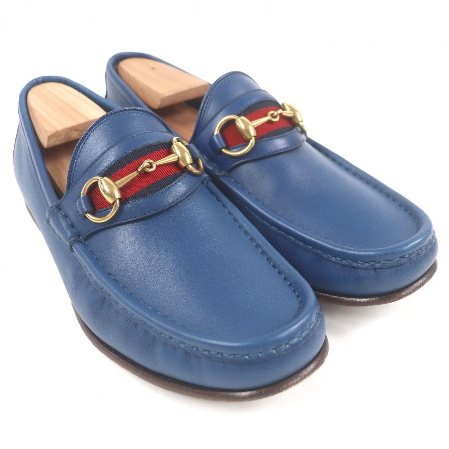 Gucci Loafers Leather Blue 6