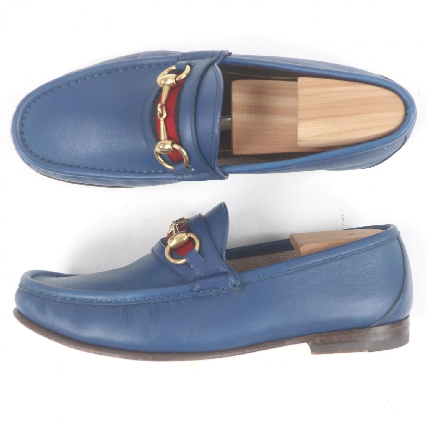 Gucci Loafers Leather Blue 6