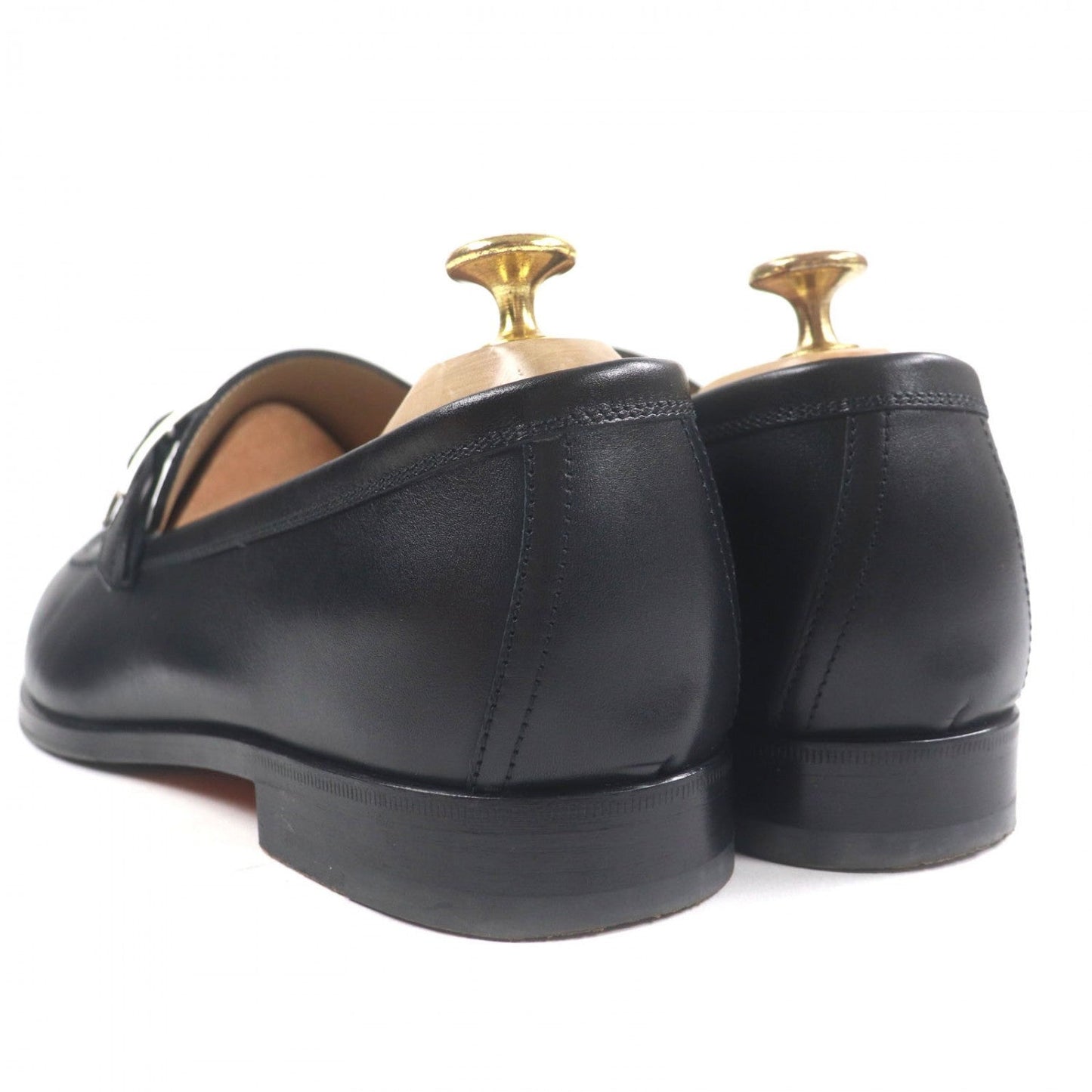 Hermes Loafers 171435Z Leather Black Monterey 42