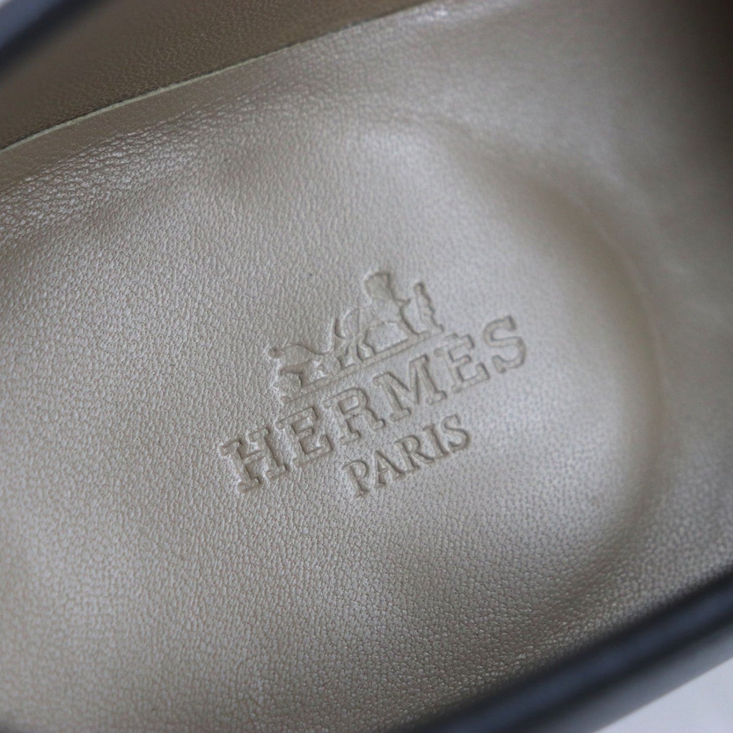 Hermes Loafers 171435Z Leather Black Monterey 42
