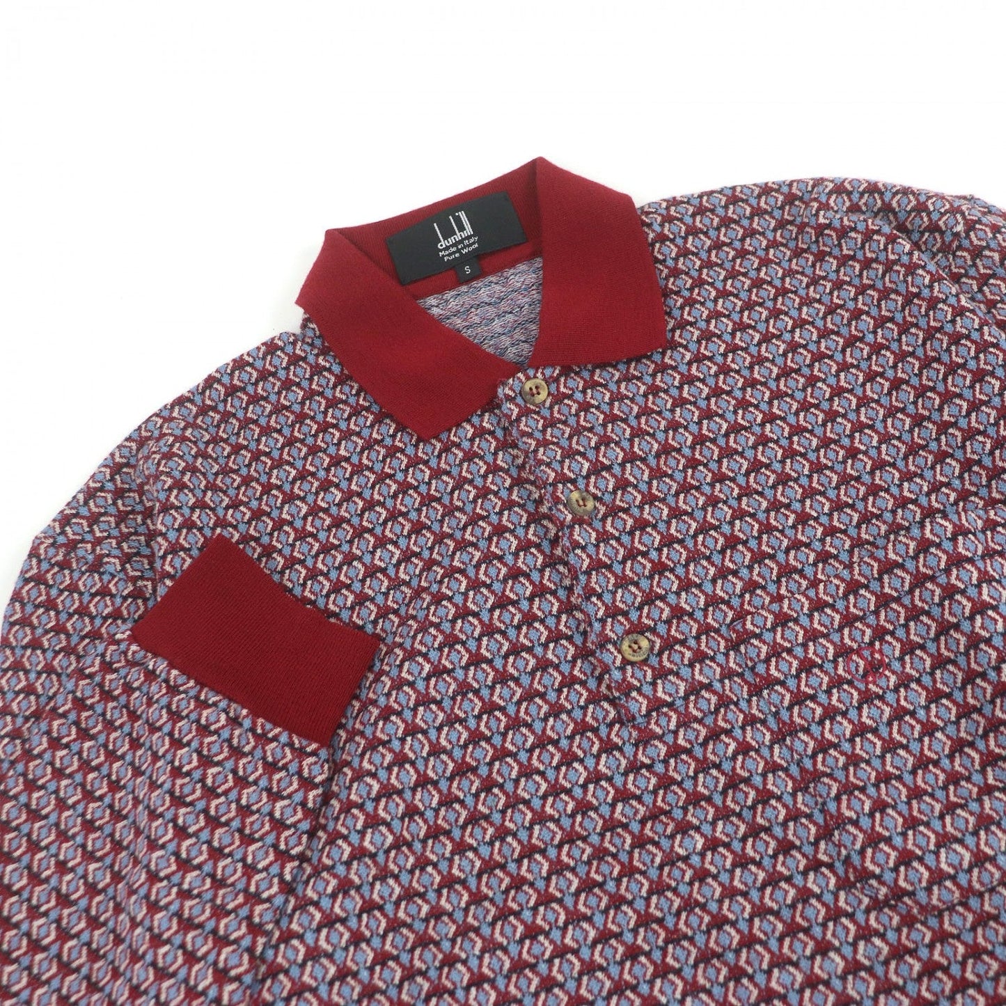 Dunhill Short Sleeve Polo Shirt Cotton Green Red S