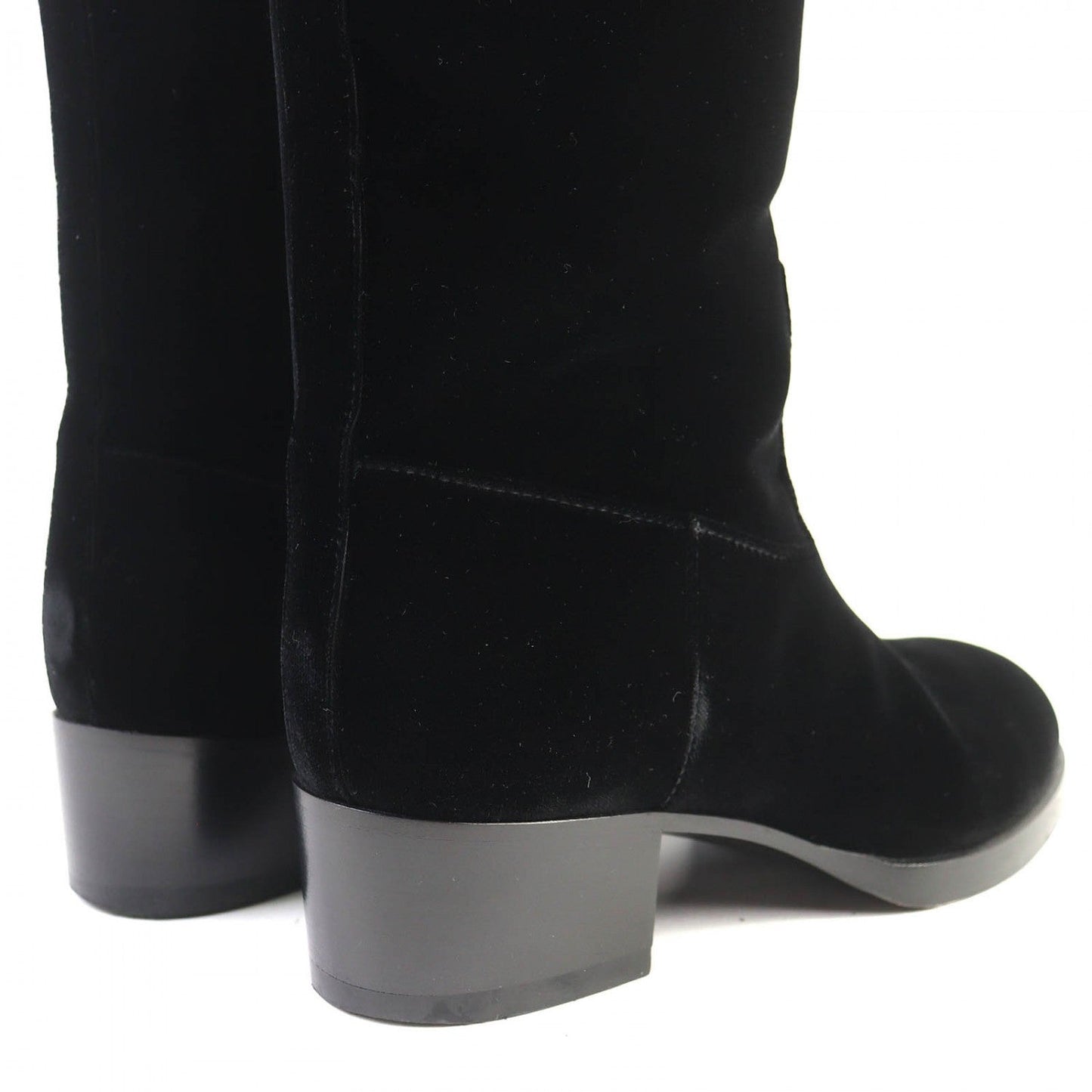 Chanel Knee-High Boots 21A G37985 Velor Black 36.5