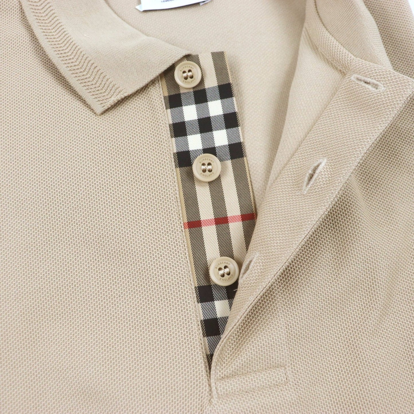 Burberry Short Sleeve Polo Shirt 8057088 Cotton Beige S