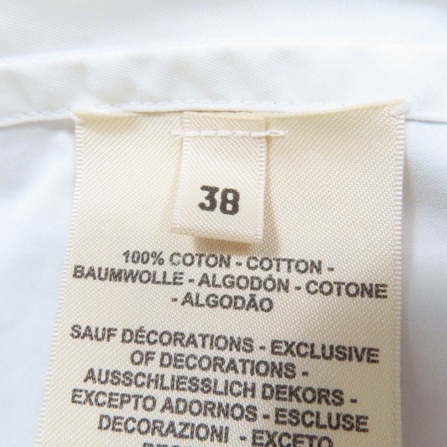 Hermes Long Sleeve Shirt 4E0601Dv Cotton White 38