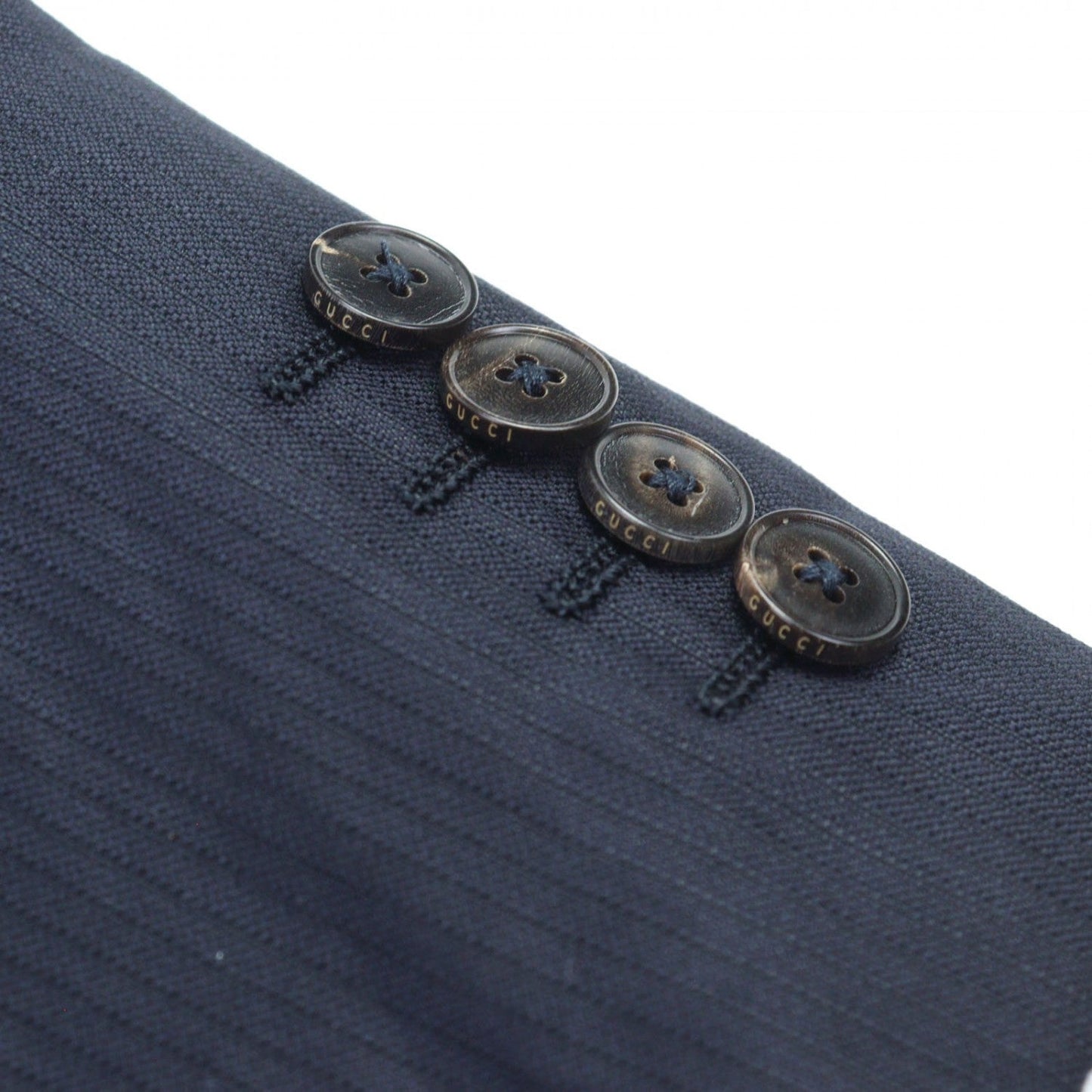 Gucci Suit 221531 Wool Navy Stripe Pattern 7-48R