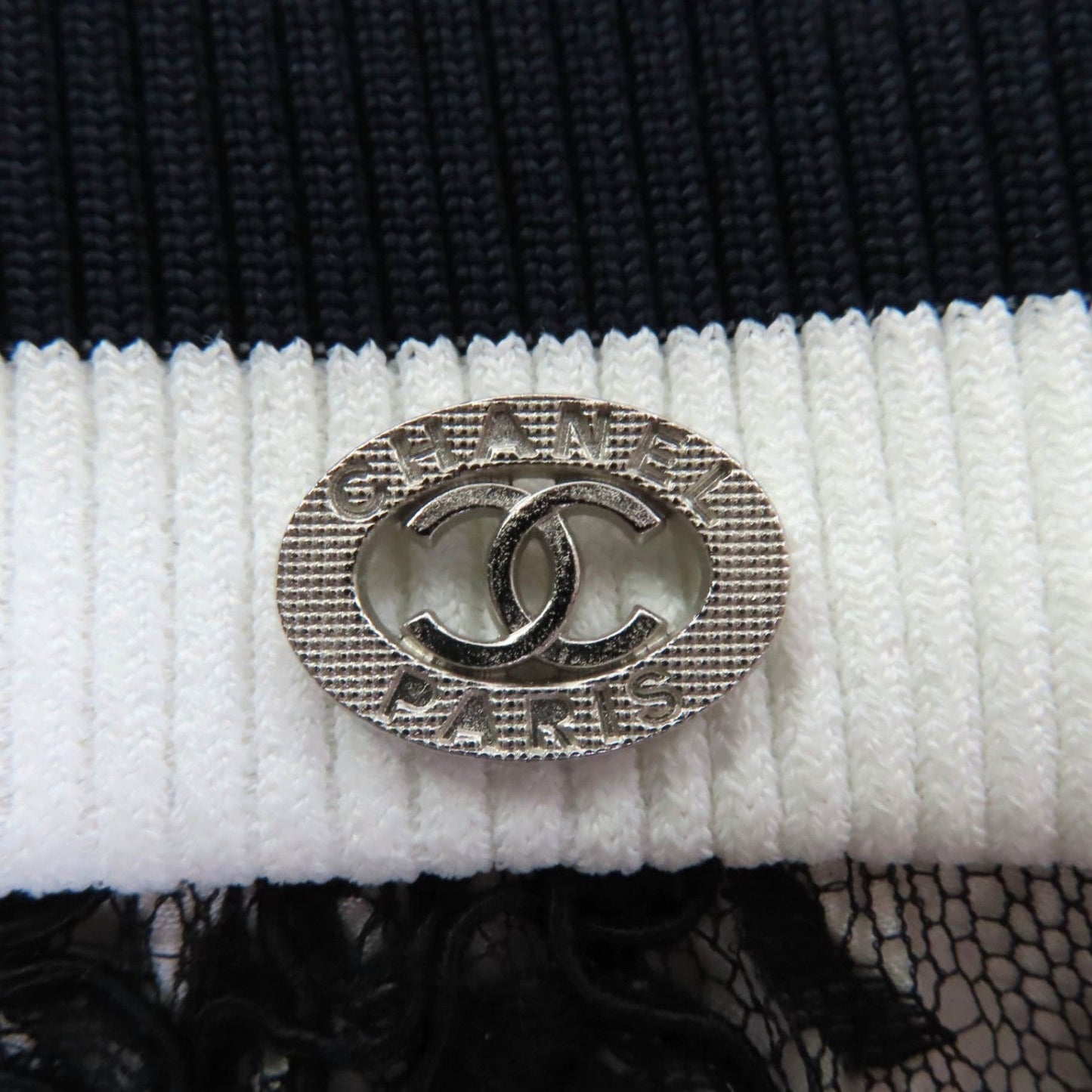 Chanel Skirt P56061V42335 Cotton White Black 36