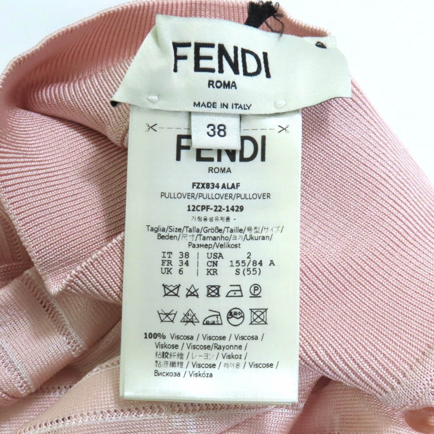 Fendi Knit Fzx834 Rayon Pink 38