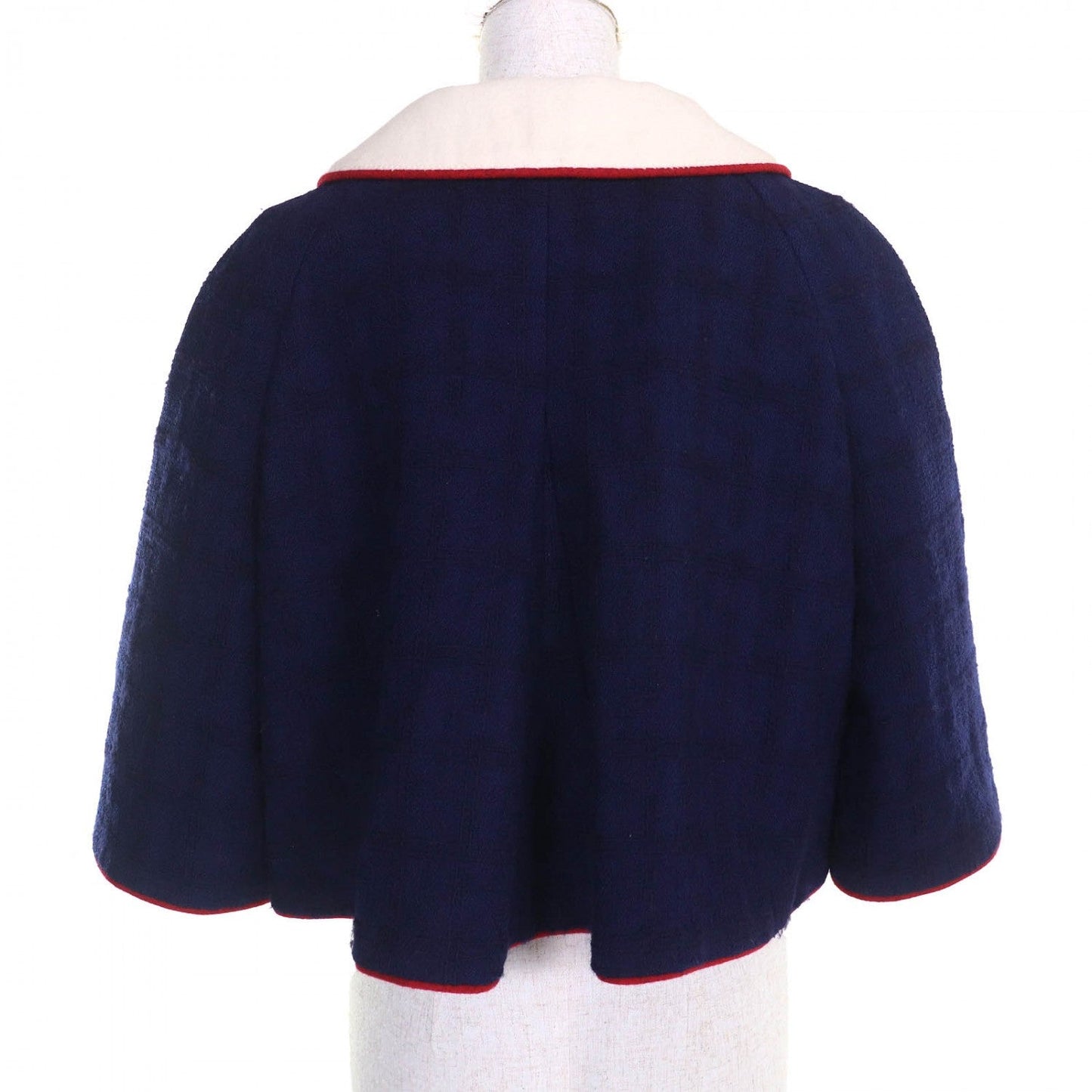 Chanel Jacket P51806 Wool Navy Ivory Red 40