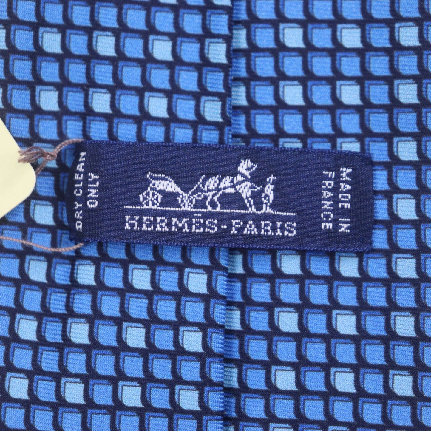 Hermes Tie 645756 Silk Navy/Blue/Sky Blue Cravate Heavy Twill