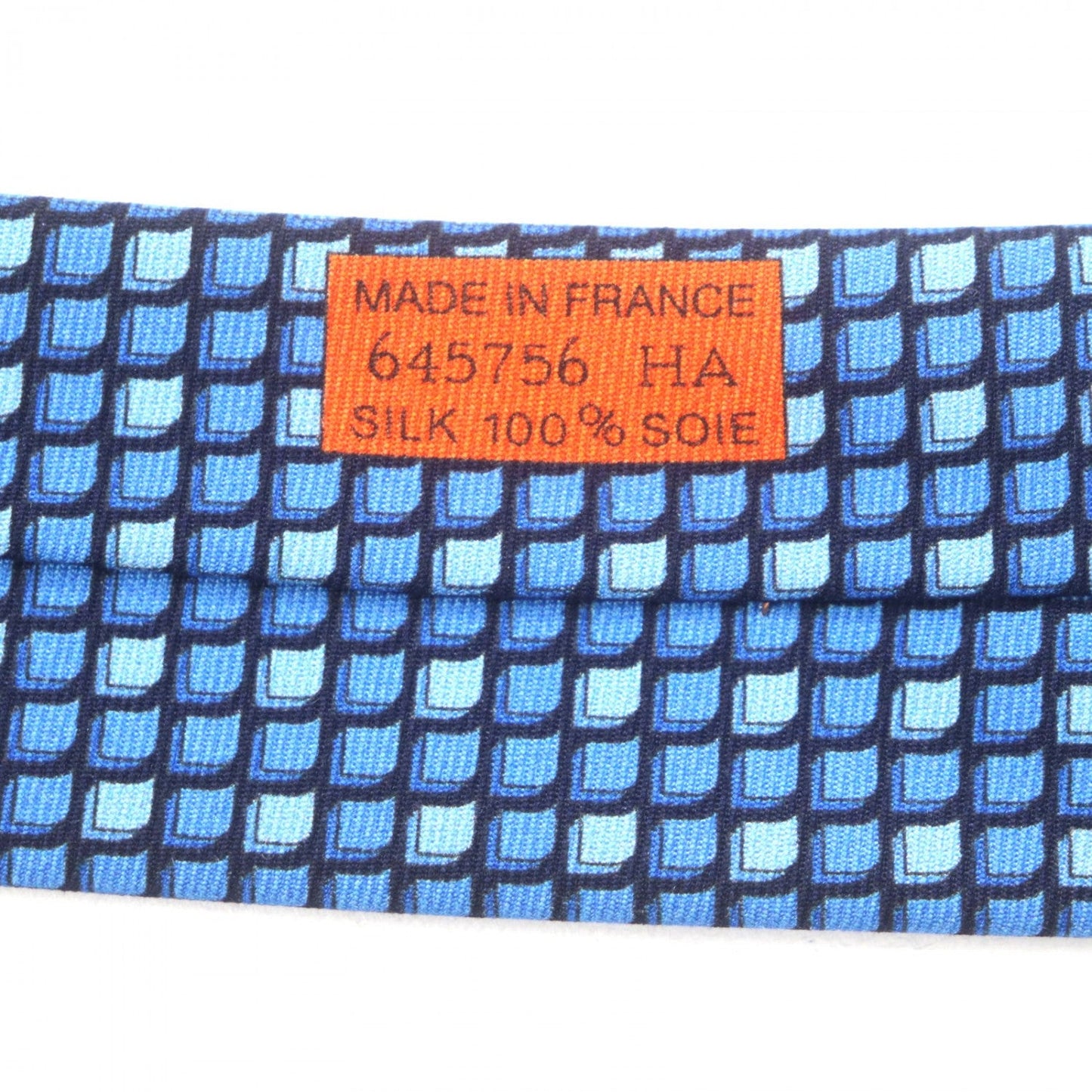 Hermes Tie 645756 Silk Navy/Blue/Sky Blue Cravate Heavy Twill