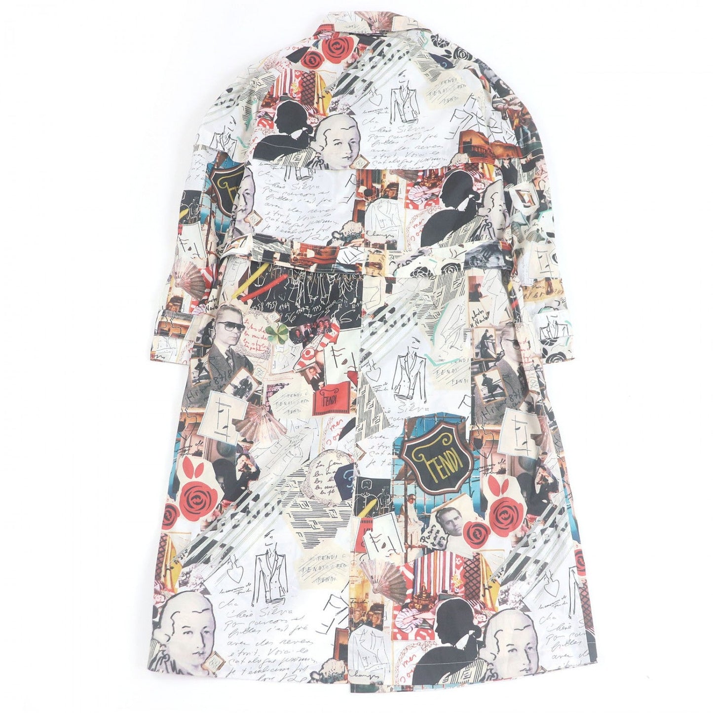 Fendi Stainless Collar Coat Ff0295 Polyester White Type 44