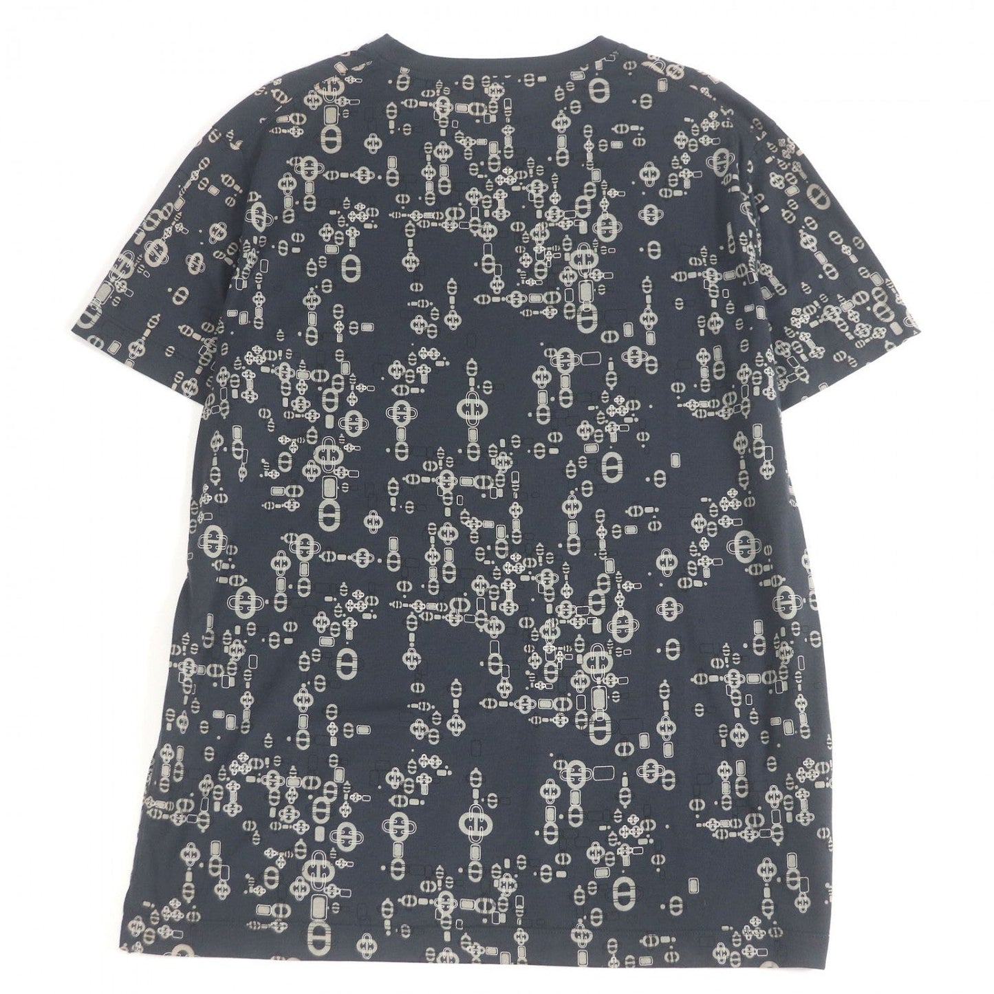 Hermes Short Sleeve T-Shirt Cotton Blue Gray Type L