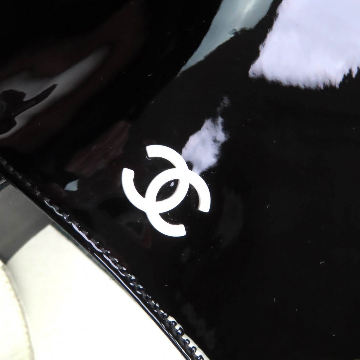 Chanel Ankle Boots G35430 Patent Leather Black White 35