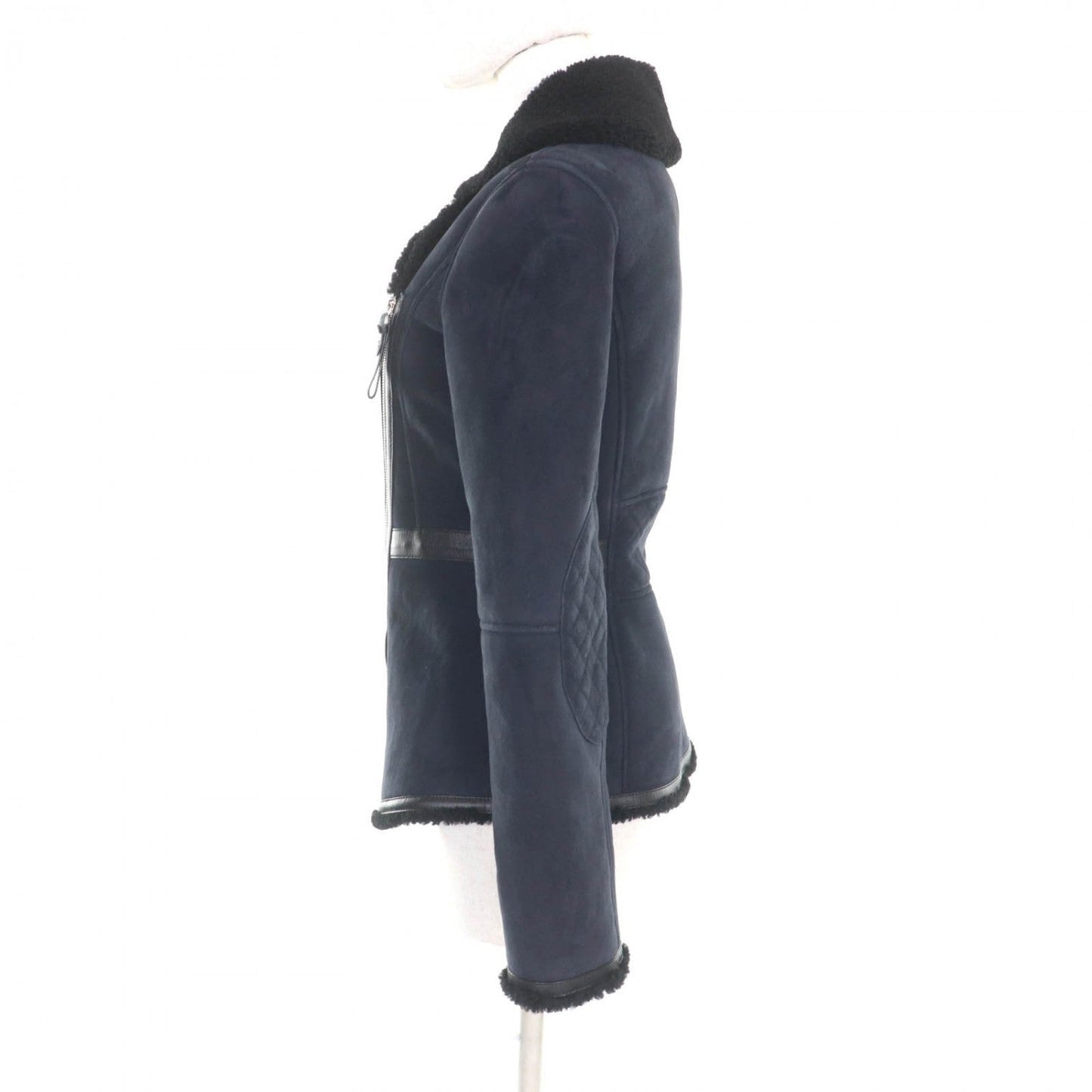 Hermes Jacket Sheep Leather Navy Black 34