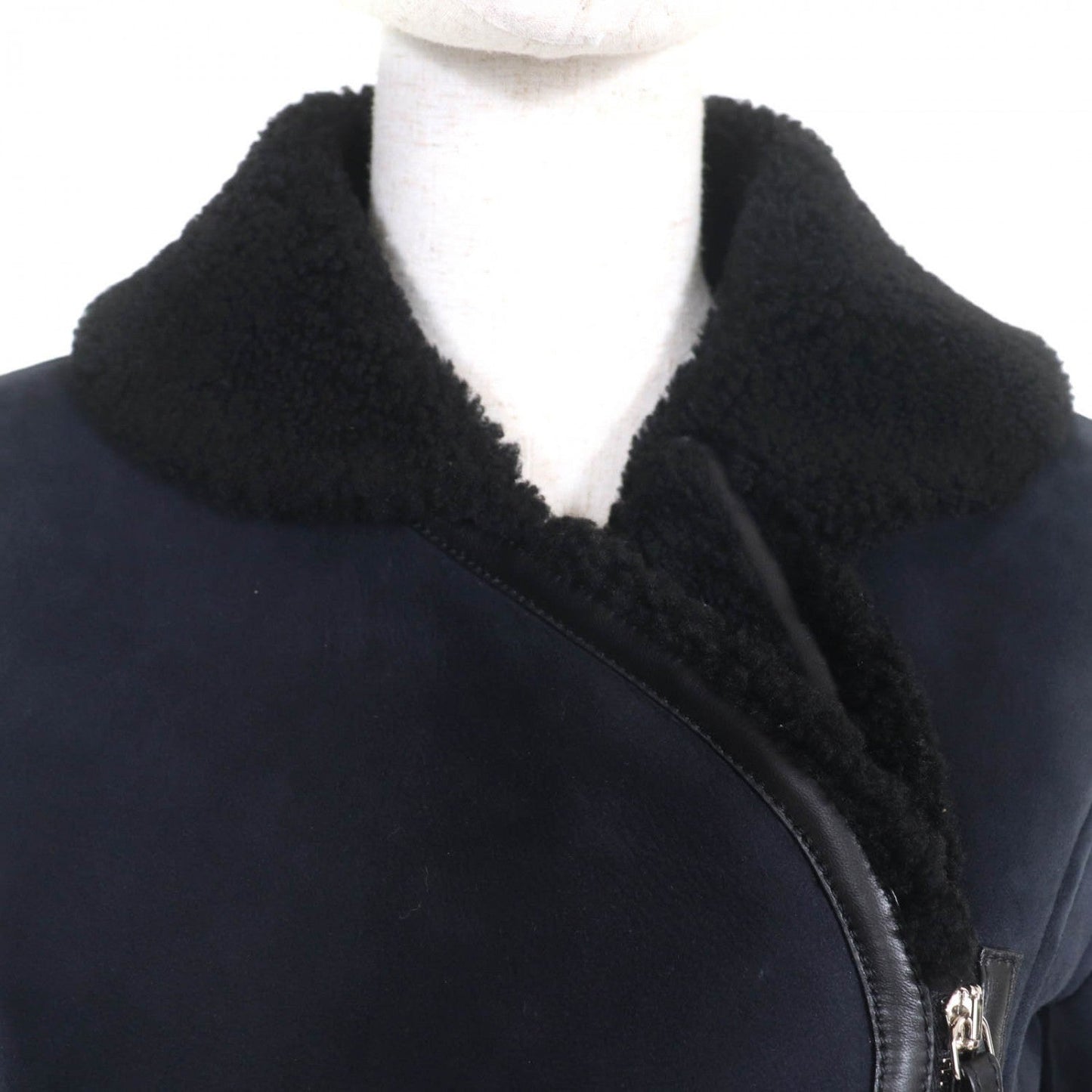 Hermes Jacket Sheep Leather Navy Black 34