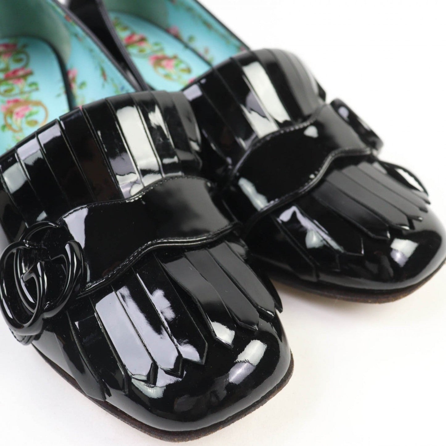 Gucci Pumps 474510 Patent Leather Black 36.5
