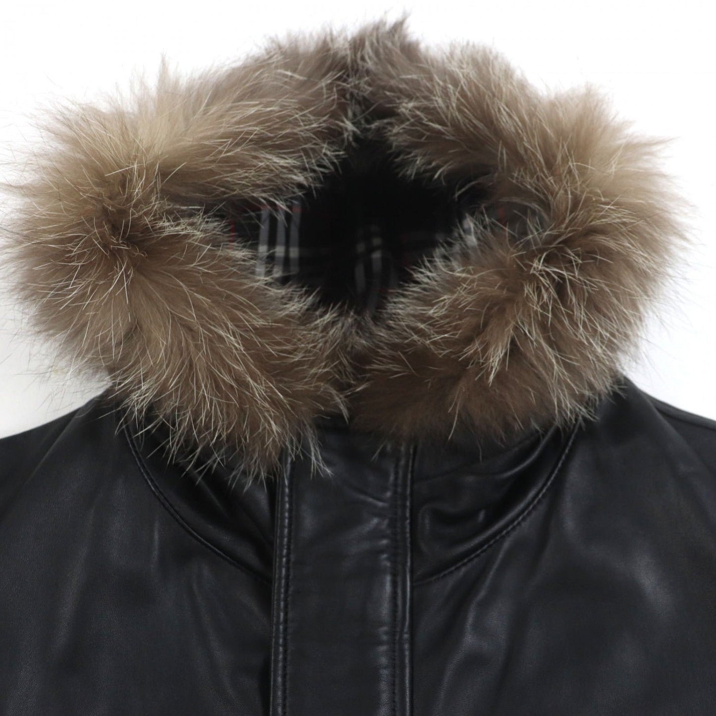 Burberry Black Label Coat Sheep Leather Black L