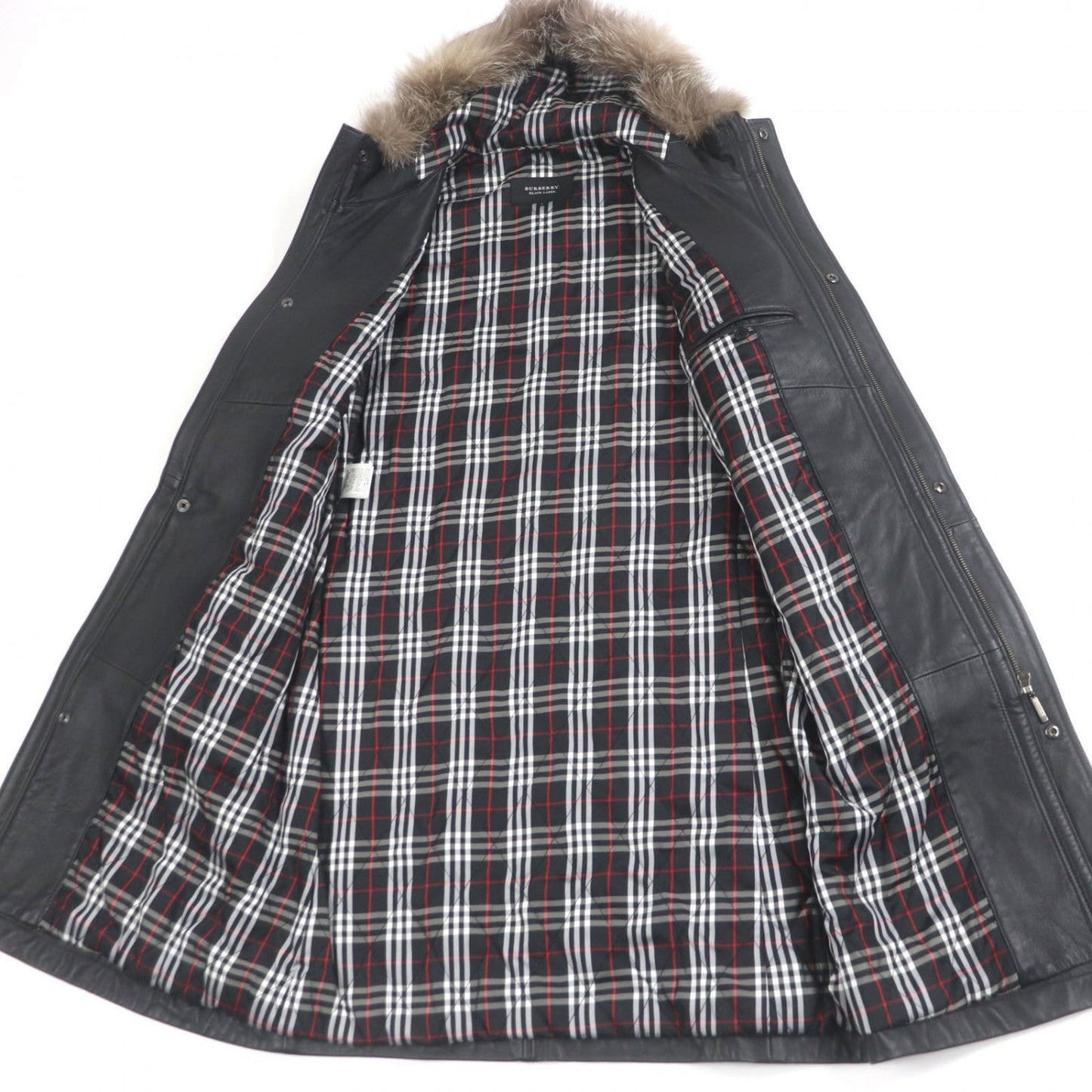 Burberry Black Label Coat Sheep Leather Black L