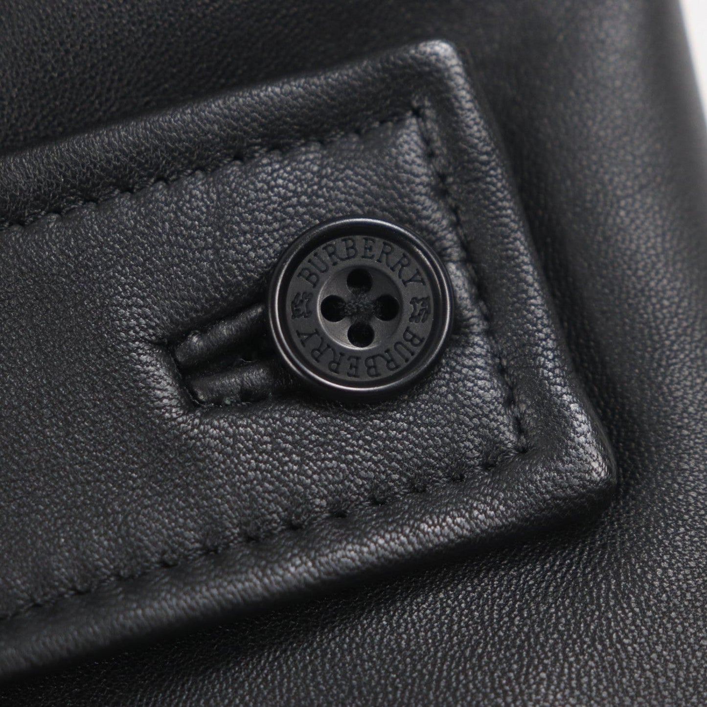 Burberry Black Label Coat Sheep Leather Black L