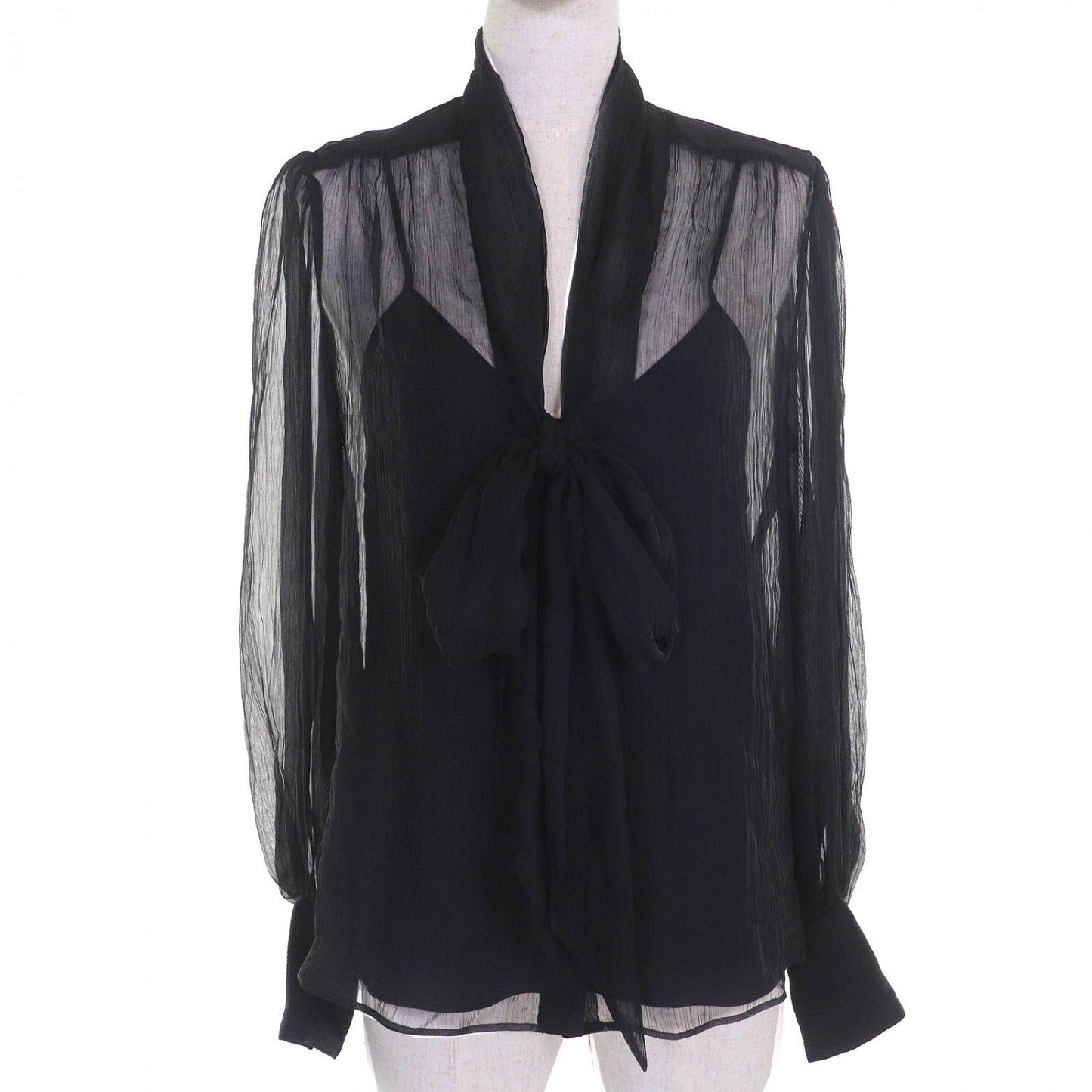 Gucci Blouse 756360 Silk Black 36