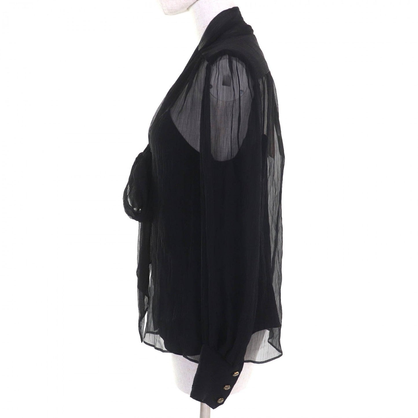 Gucci Blouse 756360 Silk Black 36