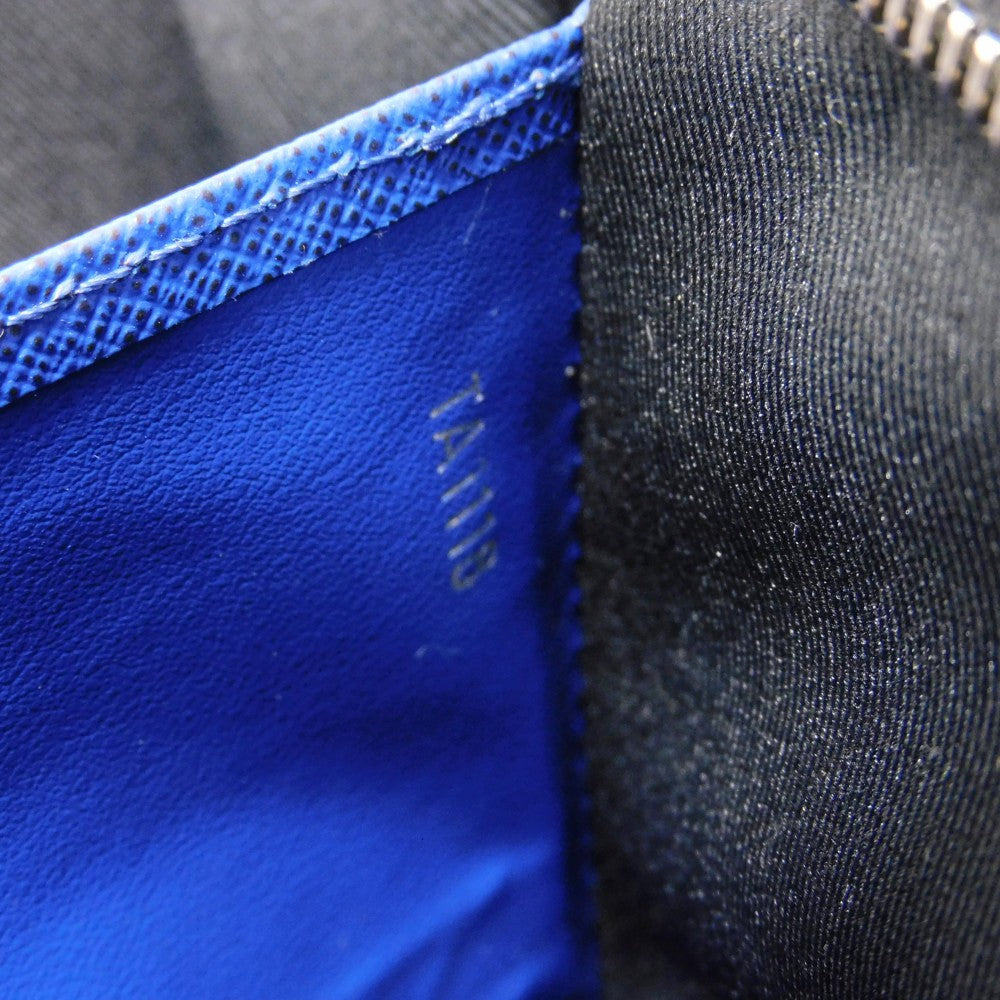 Louis Vuitton Clutch Bag M30575 Taiga Leather (Stamped) Cobalt Lv Logo Embossed Blue Business Bag