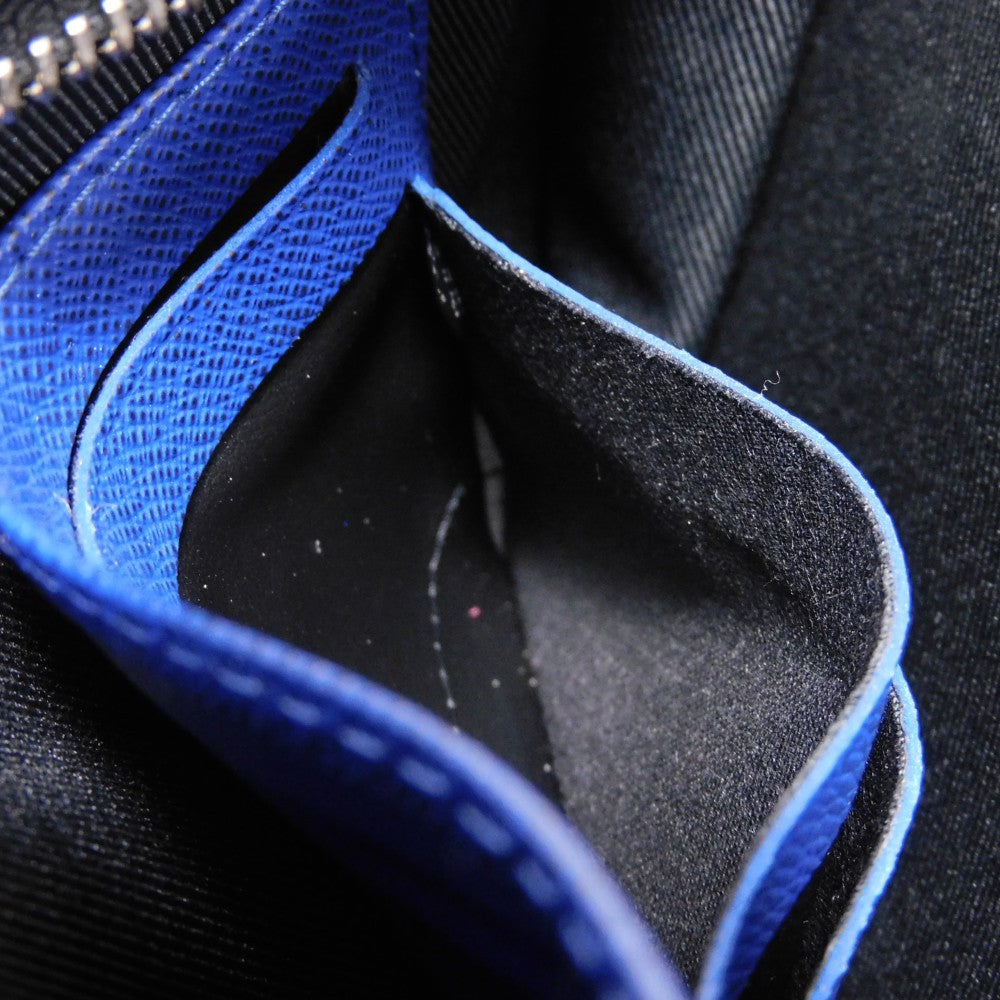 Louis Vuitton Clutch Bag M30575 Taiga Leather (Stamped) Cobalt Lv Logo Embossed Blue Business Bag