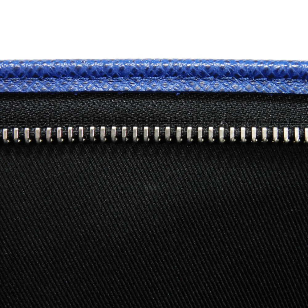 Louis Vuitton Clutch Bag M30575 Taiga Leather (Stamped) Cobalt Lv Logo Embossed Blue Business Bag