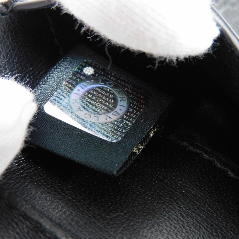 Bvlgari Tri-Fold Wallet 293460 Denim Blue Compact Wallet Rfid Ic Chip Logo Clip Trifold Wallet