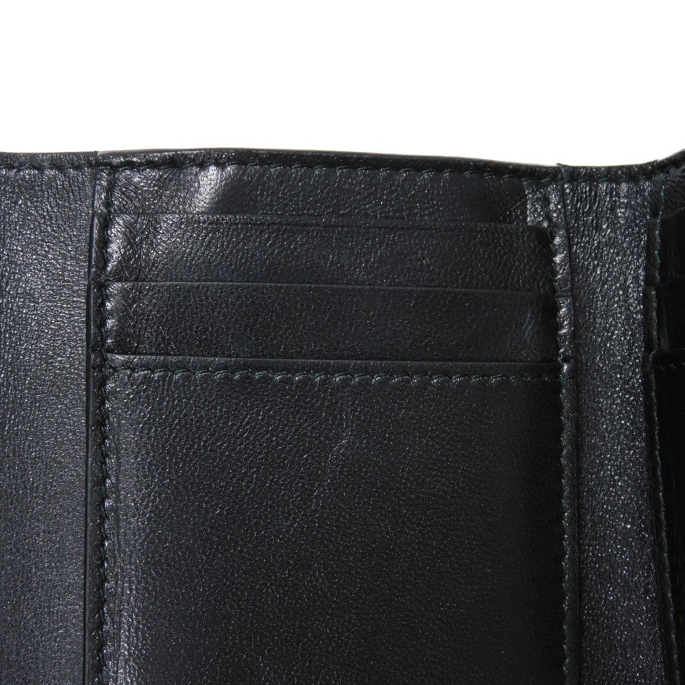 Bvlgari Tri-Fold Wallet 293460 Denim Blue Compact Wallet Rfid Ic Chip Logo Clip Trifold Wallet