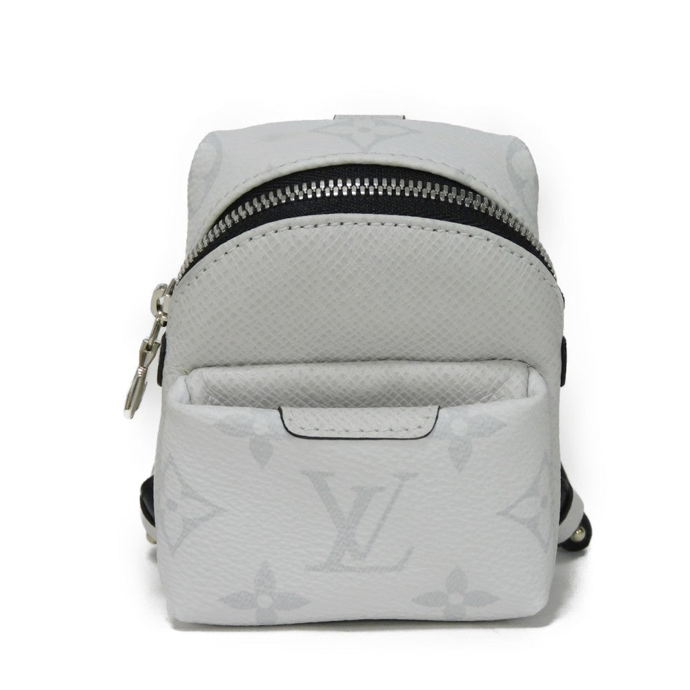 Louis Vuitton Key Ring M69318 Taiga Leather X Monogram Canvas Gray Coin Case Taiga Lama Monogram