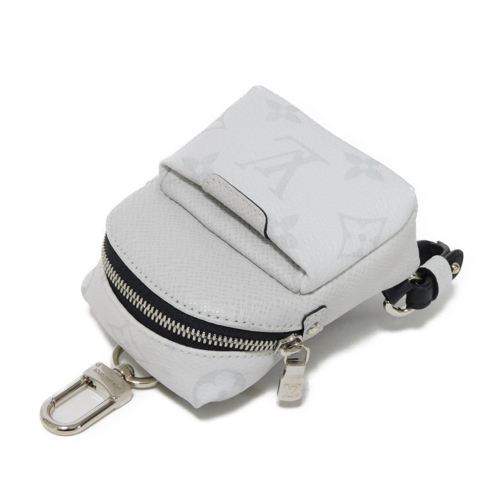 Louis Vuitton Key Ring M69318 Taiga Leather X Monogram Canvas Gray Coin Case Taiga Lama Monogram
