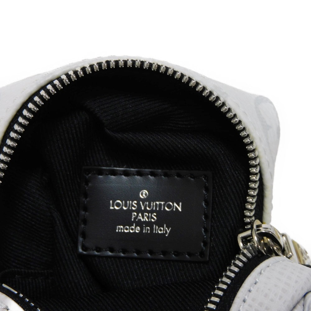 Louis Vuitton Key Ring M69318 Taiga Leather X Monogram Canvas Gray Coin Case Taiga Lama Monogram