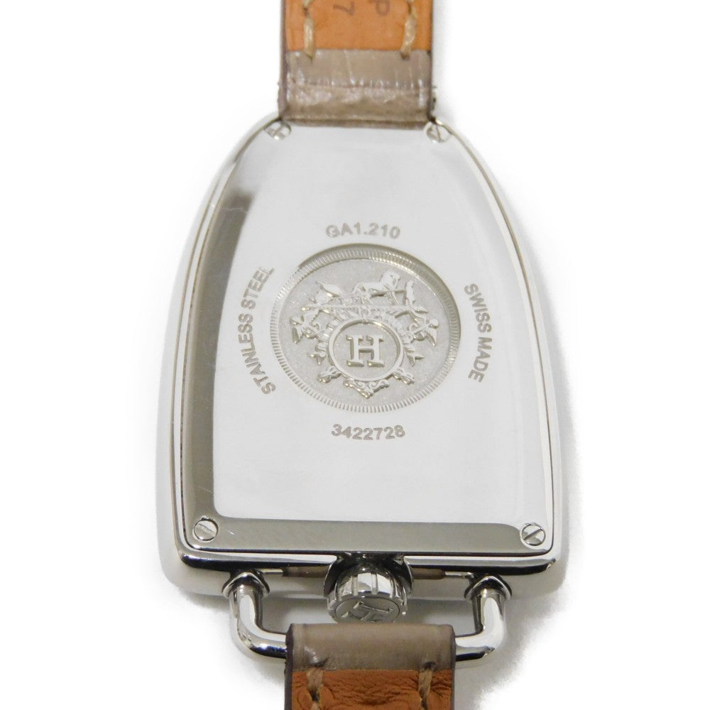 Hermes Watches Quartz Ga1.210 Stainless Steel , Leather Silver Quartz Stainless Steel Gallop