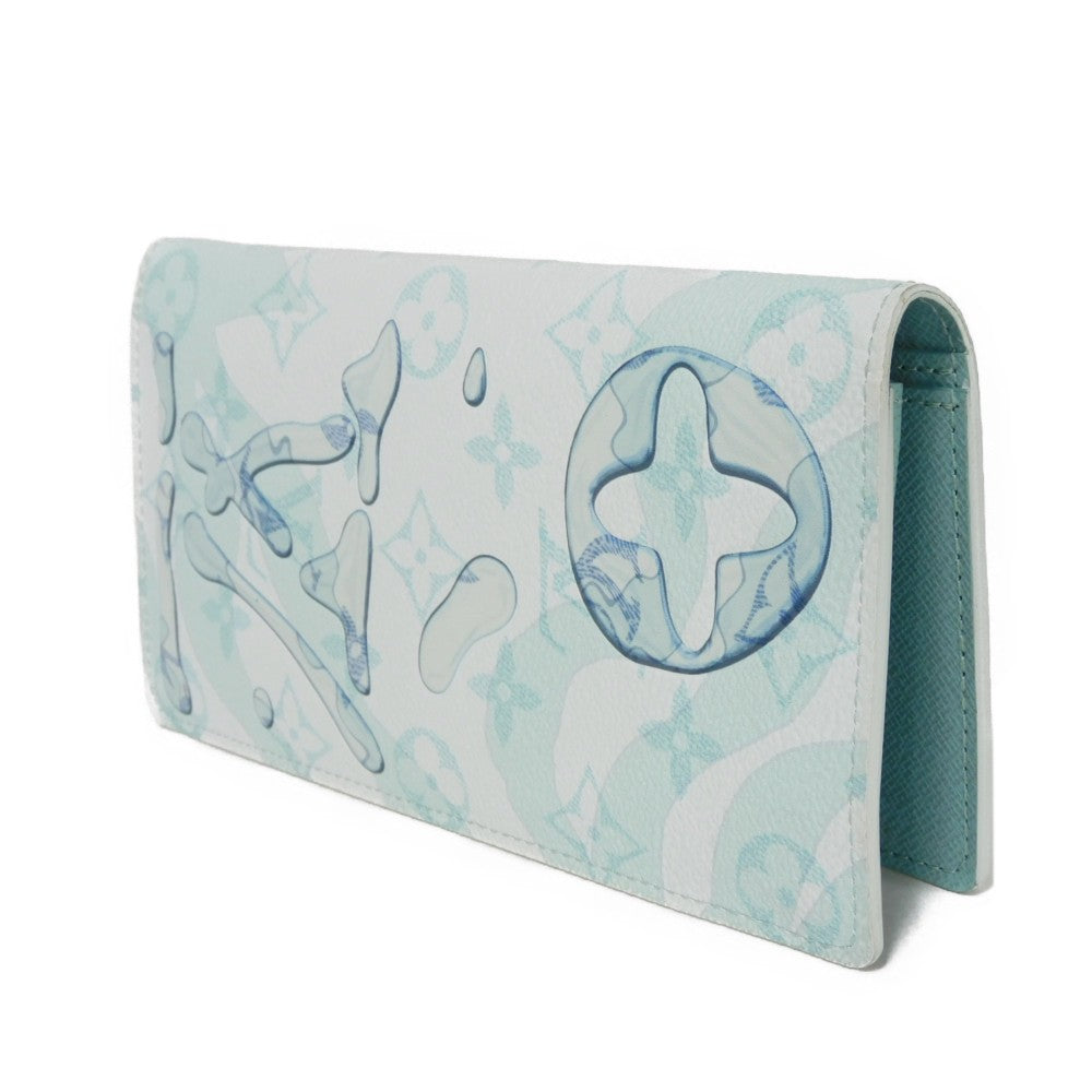 Louis Vuitton Long Wallet Purse M82306 Monogram Aqua Garden Canvas Crystal Blue Lv Logo Flower 23Aw