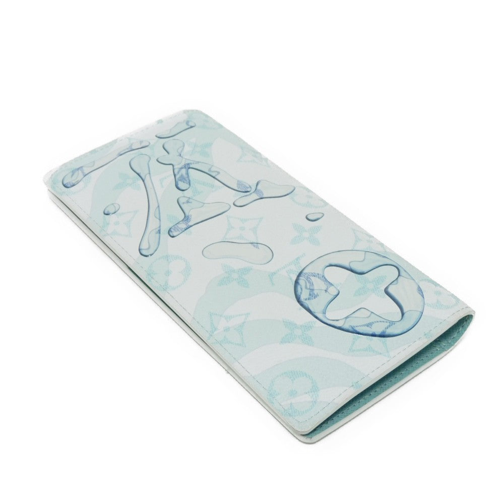 Louis Vuitton Long Wallet Purse M82306 Monogram Aqua Garden Canvas Crystal Blue Lv Logo Flower 23Aw