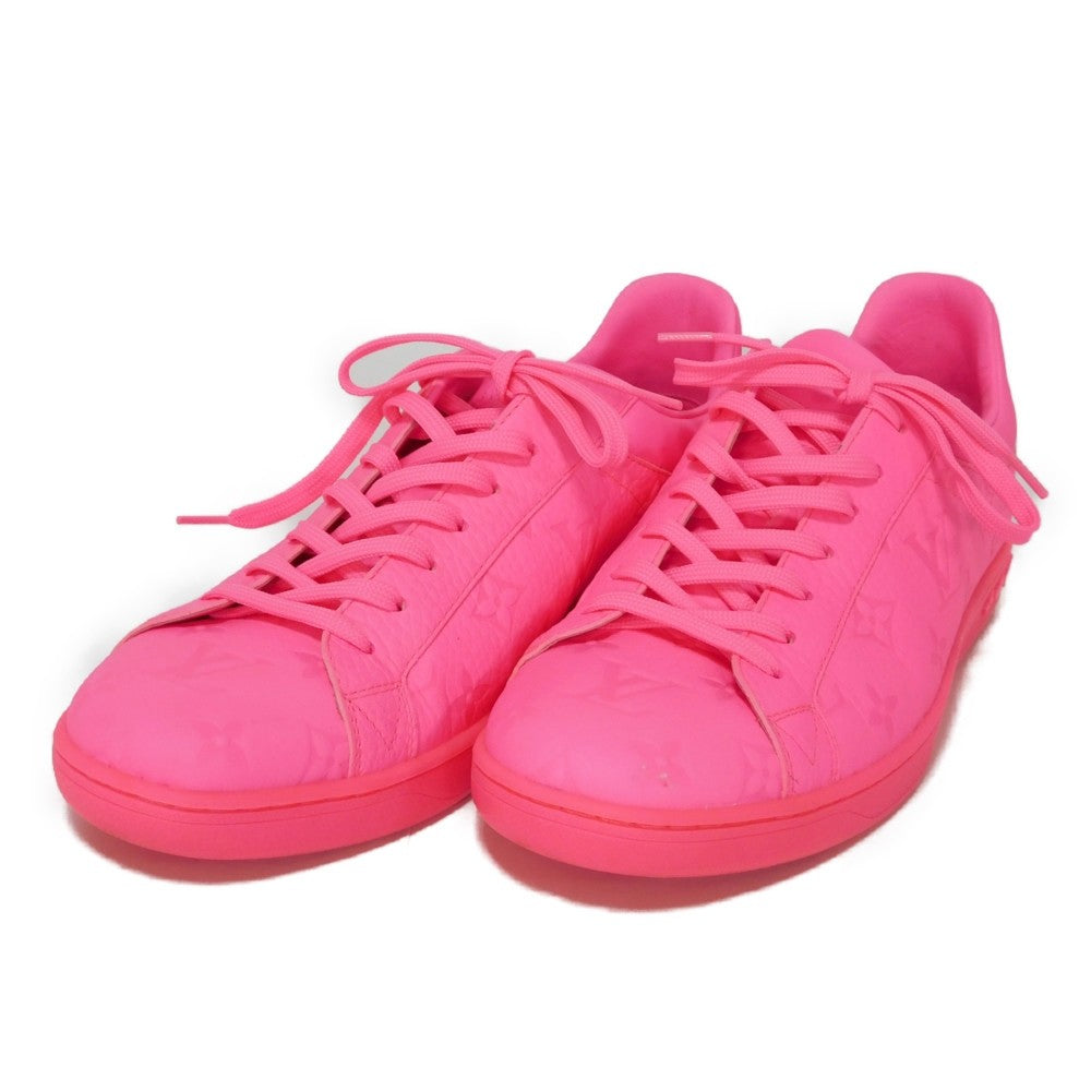 Louis Vuitton Sneakers 1A8Zcv Taurillon Clemence Leather (Monogram Embossed) Pink Neon Low Top Low