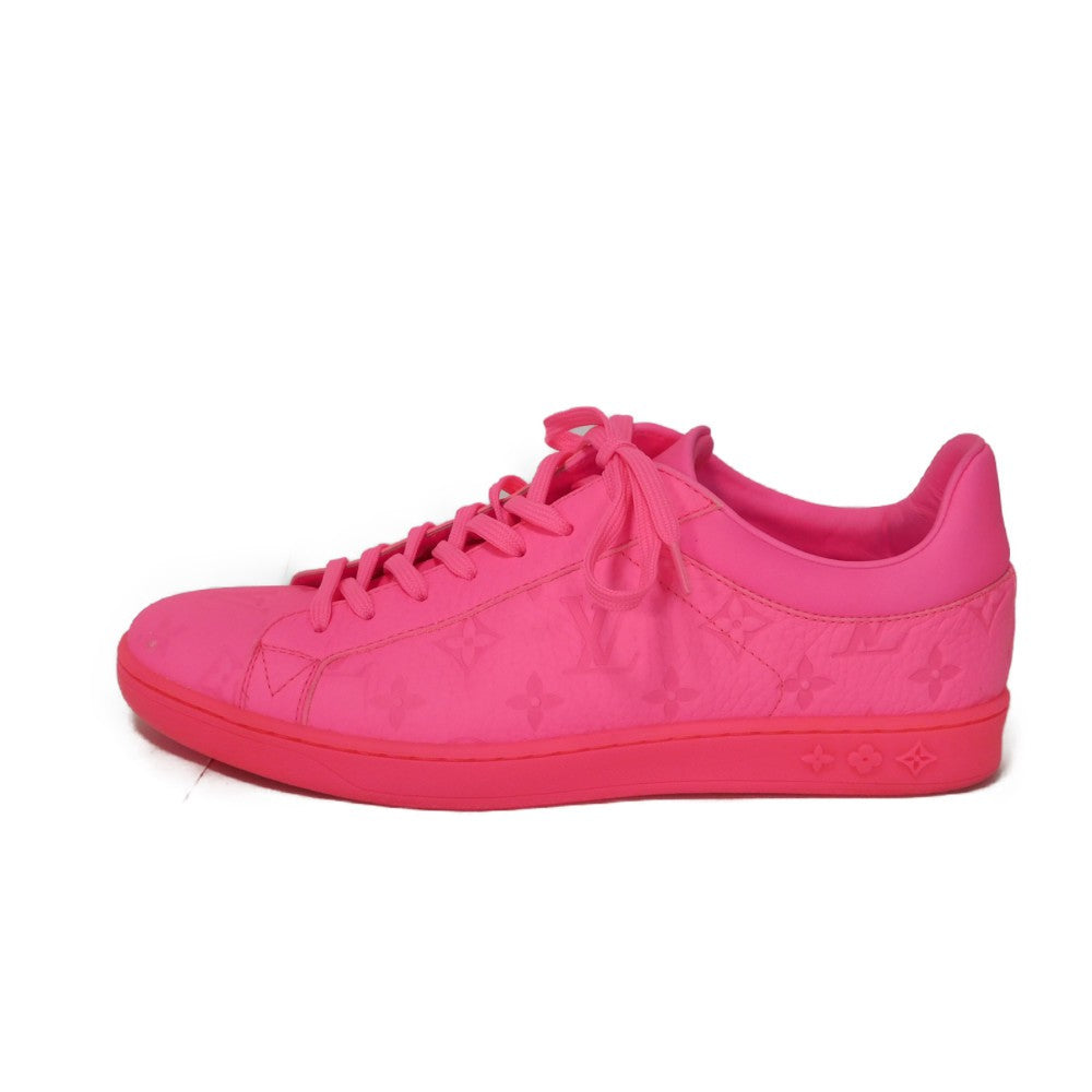 Louis Vuitton Sneakers 1A8Zcv Taurillon Clemence Leather (Monogram Embossed) Pink Neon Low Top Low