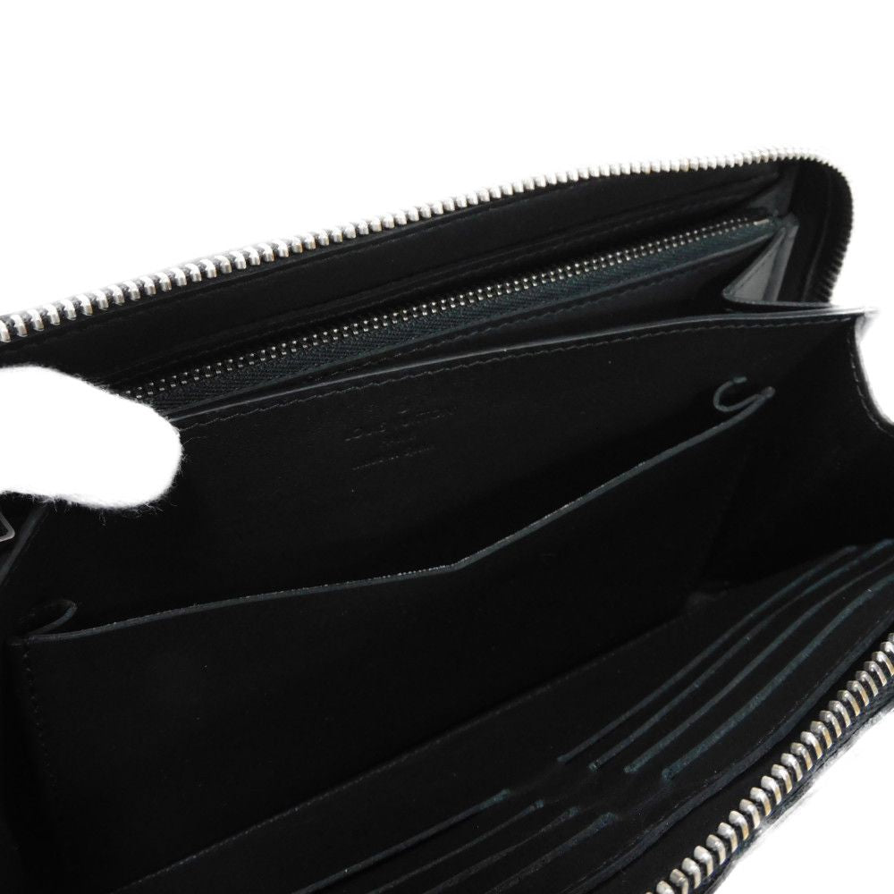 Louis Vuitton Long Wallet Purse N61254 Anfini Leather (Damie Embossed) Onyx Logo Embossed Black Zip