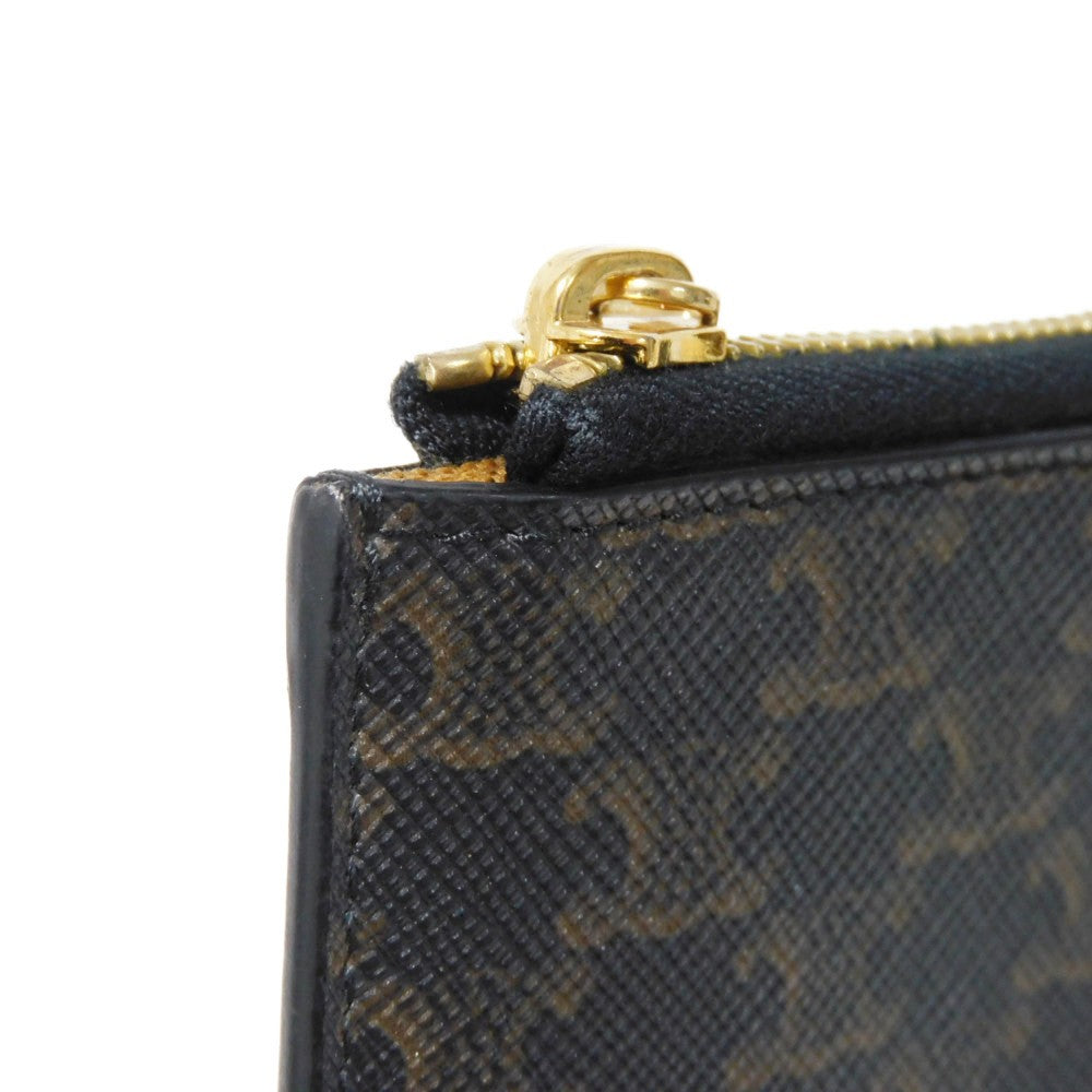 Celine Coin Case 10D882Ccp.04Lu Triomphe Canvas (Coating Processing) Black Foil Stamping Old Style