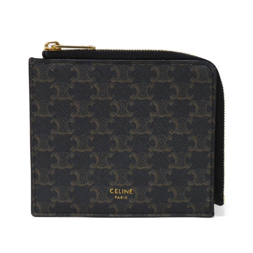 Celine Coin Case 10D882Ccp.04Lu Triomphe Canvas (Coating Processing) Black Foil Stamping Old Style