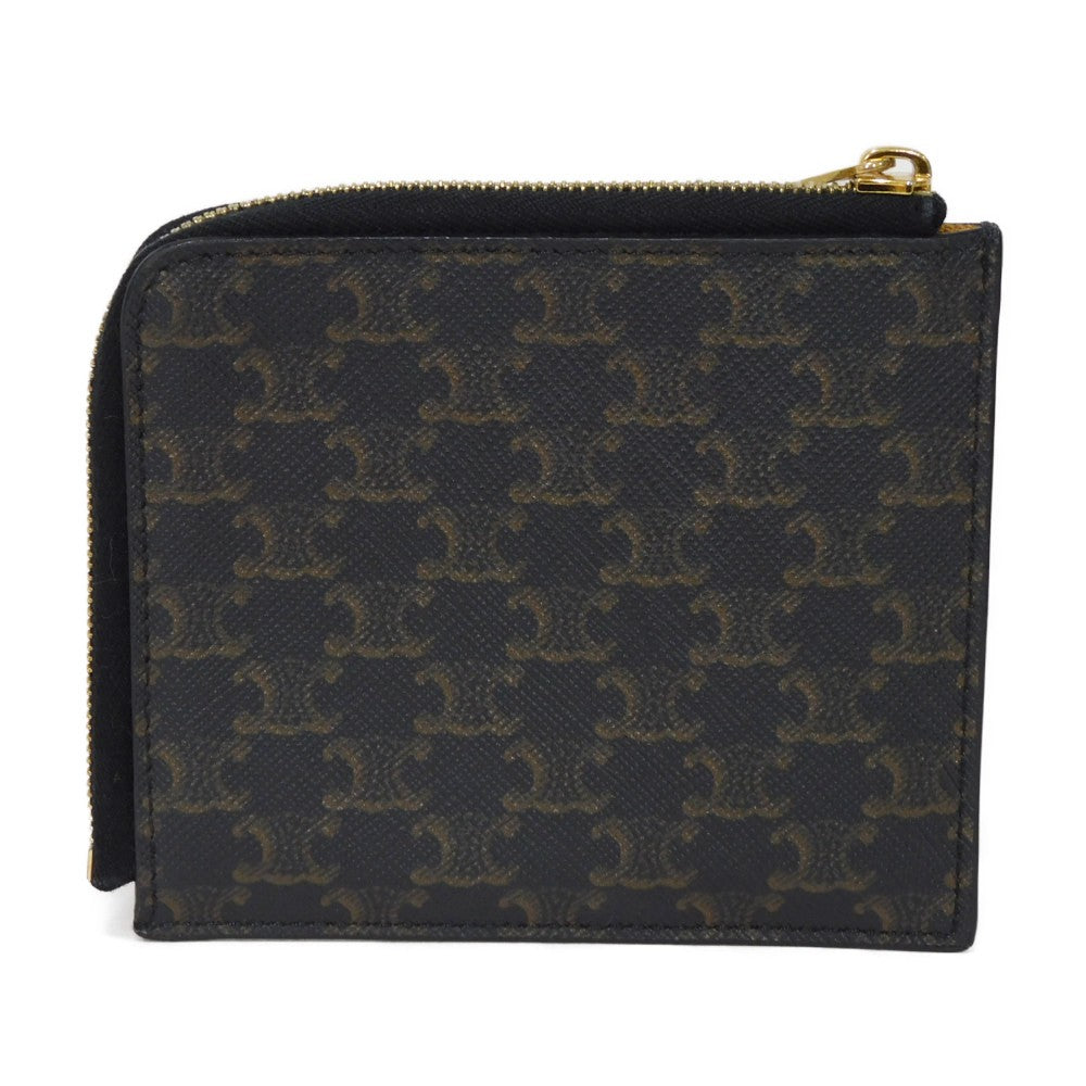 Celine Coin Case 10D882Ccp.04Lu Triomphe Canvas (Coating Processing) Black Foil Stamping Old Style