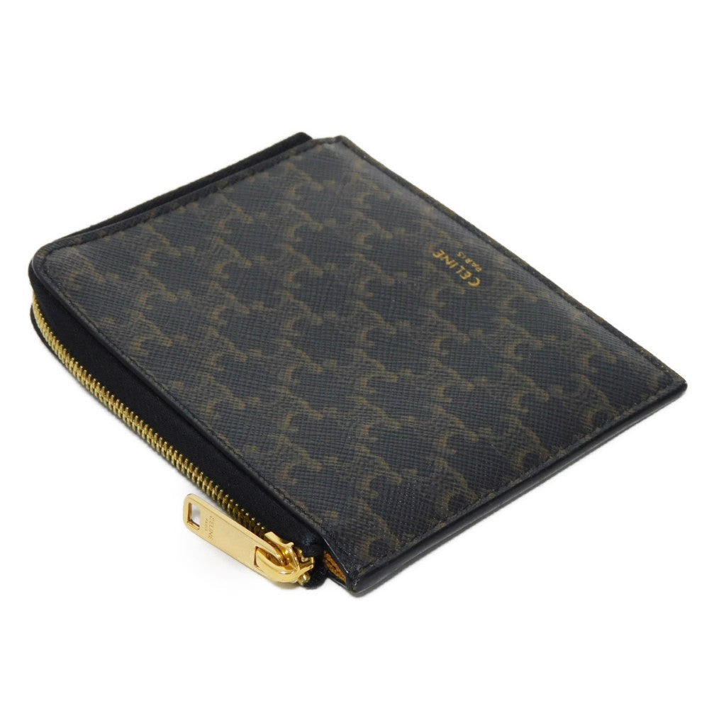 Celine Coin Case 10D882Ccp.04Lu Triomphe Canvas (Coating Processing) Black Foil Stamping Old Style