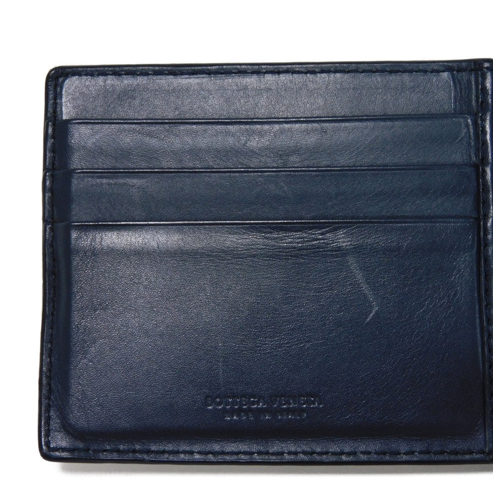 Bottegaveneta Bifold Wallet 390877 V001N 4130 Calfskin Celeste Intrecciato Money Clip Wallet Mens